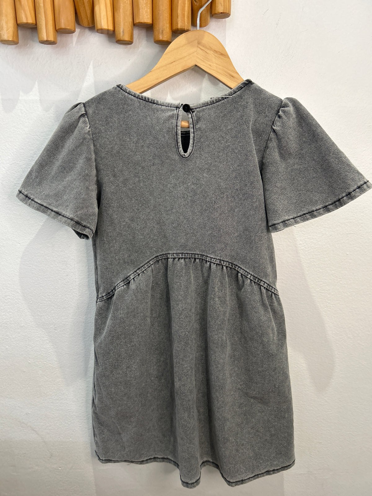Stretch denim black dress 2-4y