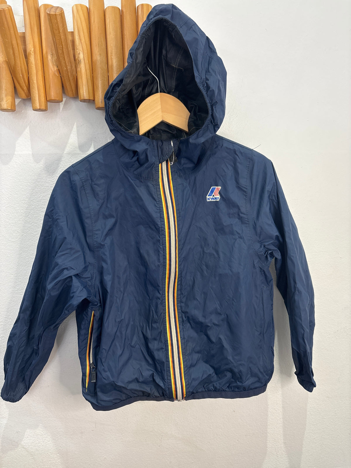 K-Way navy rain jacket