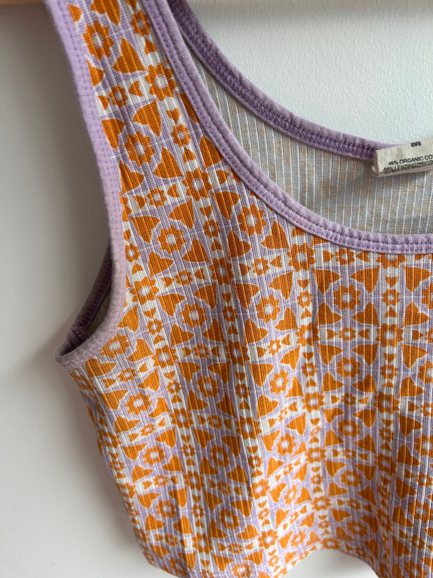 Orange and lavender crop tanktop M
