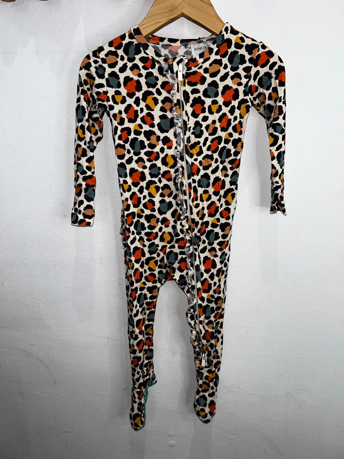 Posh Peanut colourful leopard sleeper 12-18m