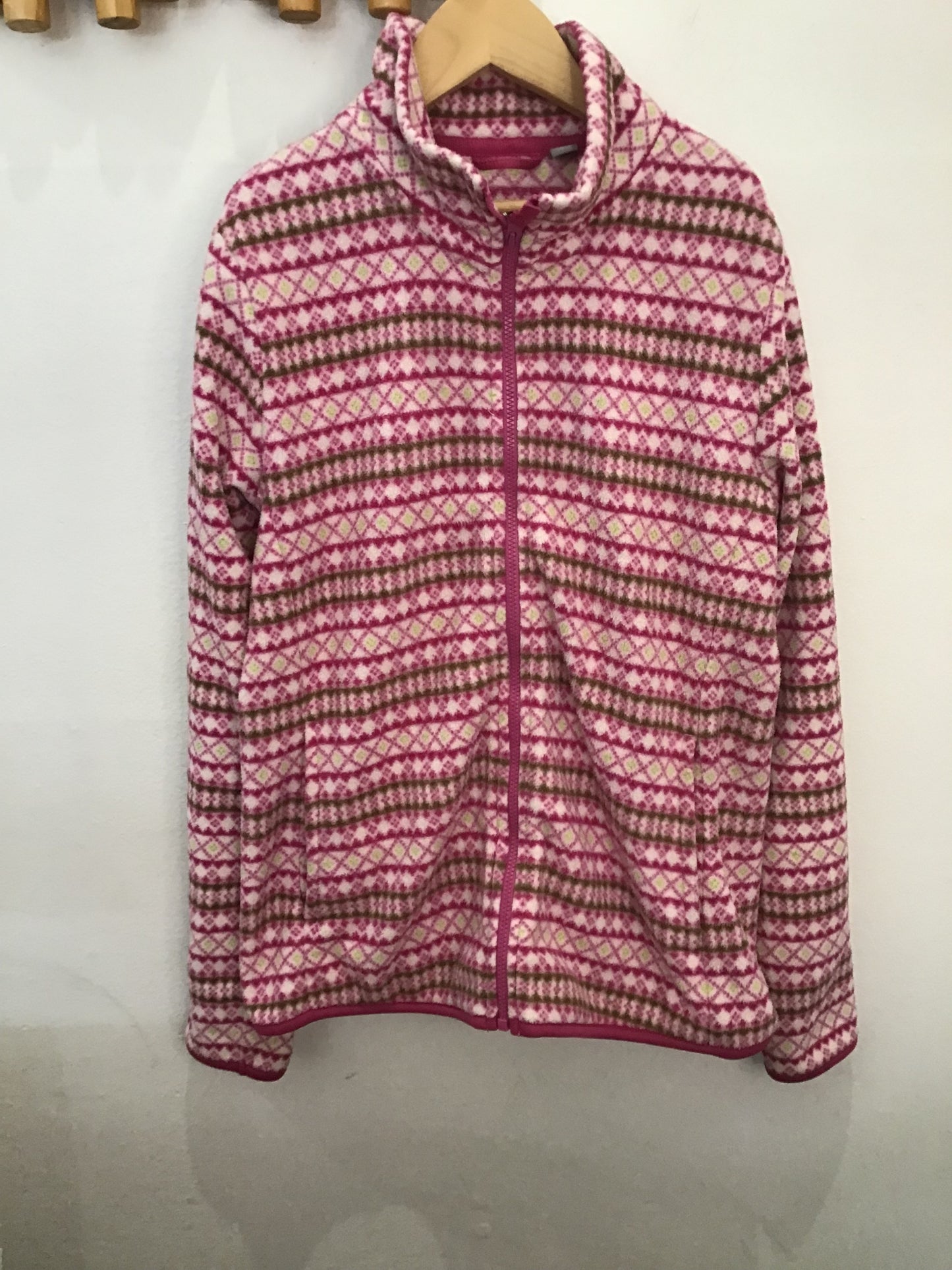 Pink print fleece 10-12y