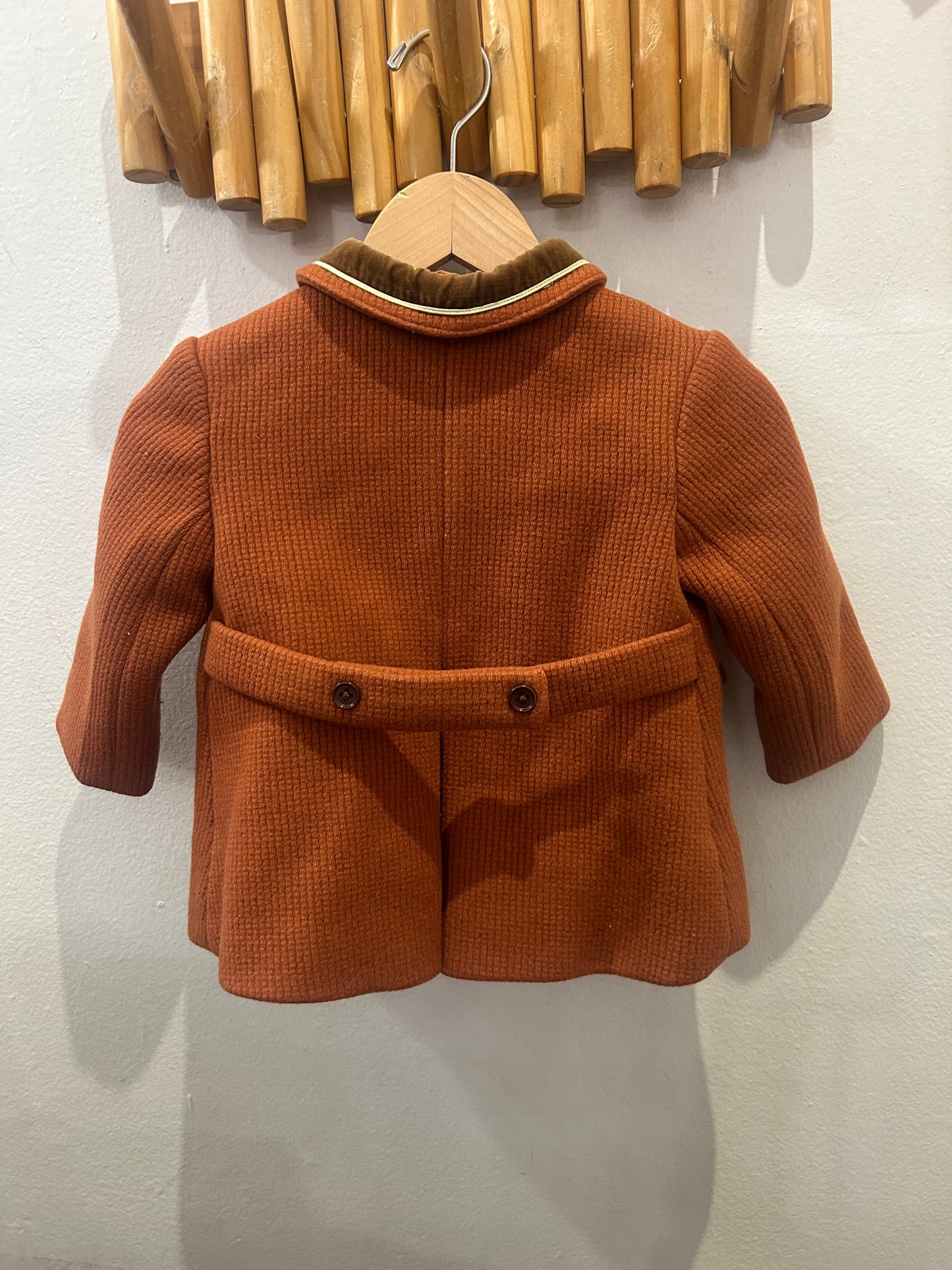 Brown pure wool coat 9m