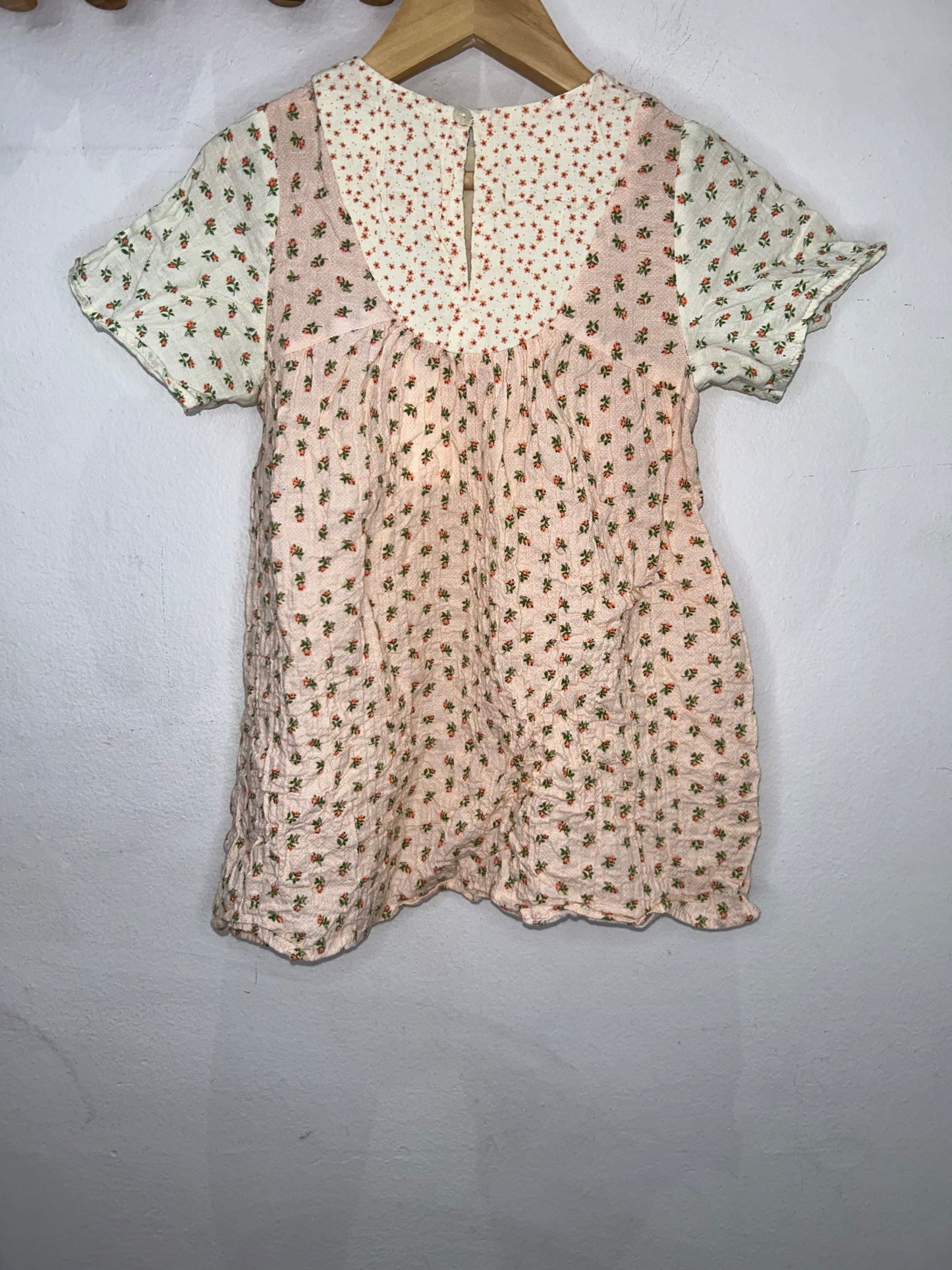 Pink and cream dress 2-3y