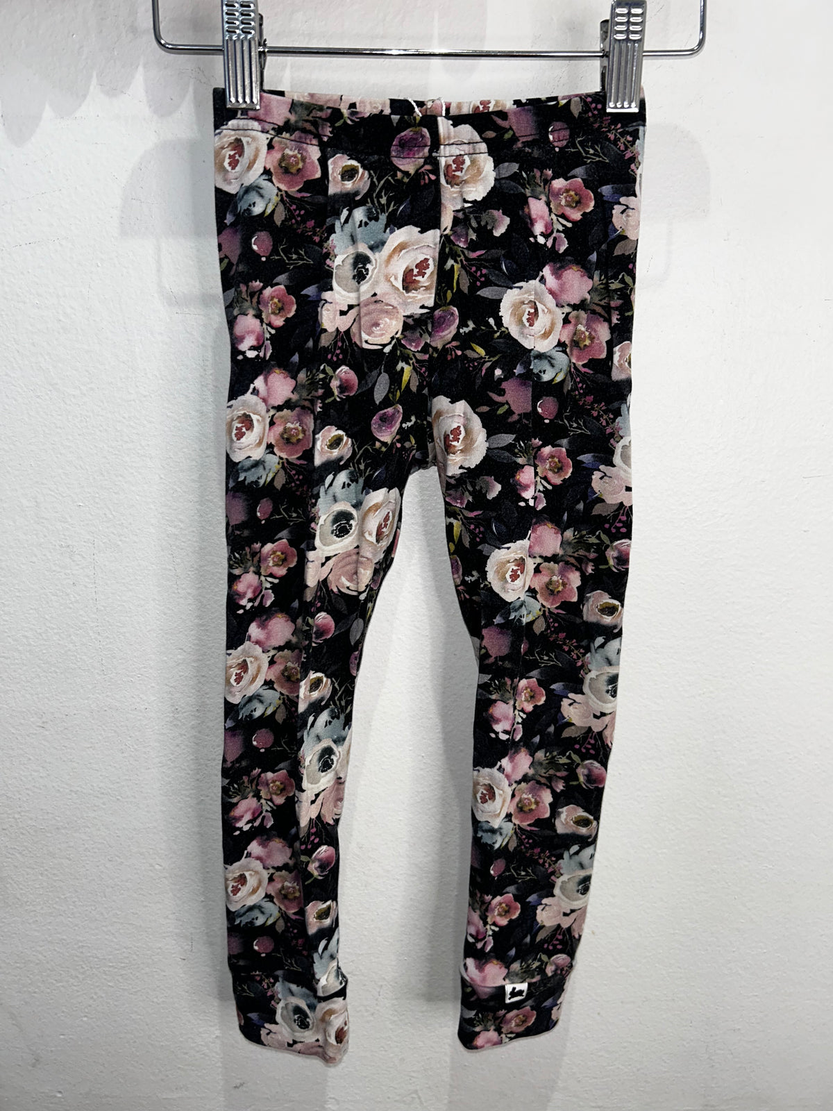 Little and Lively dark floral leggings 3y