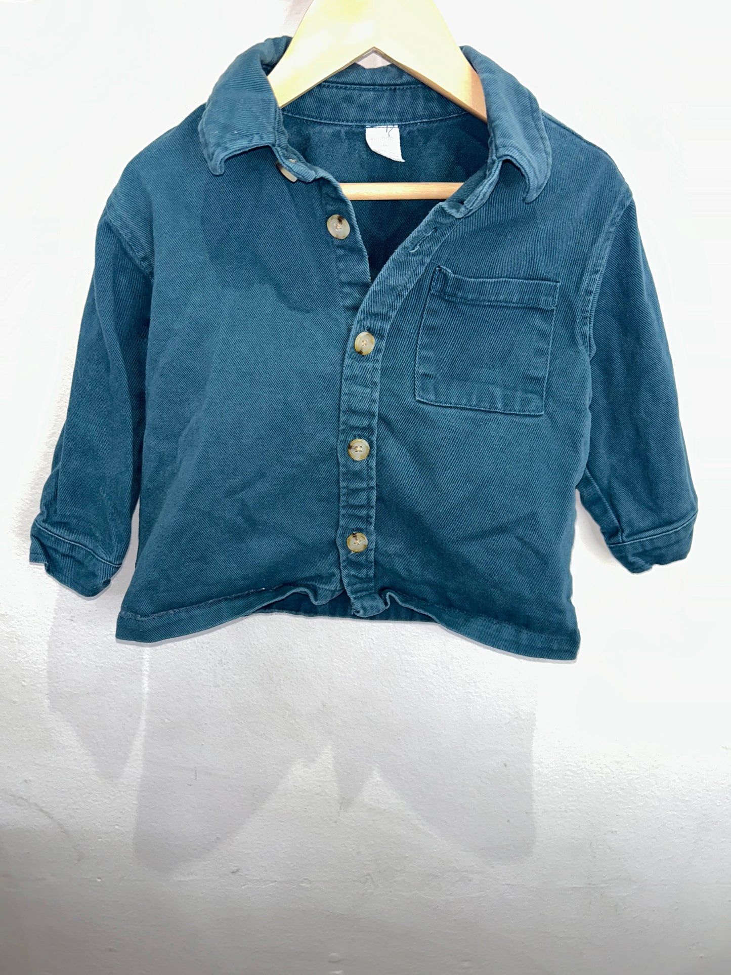 Teal denim shirt 24m