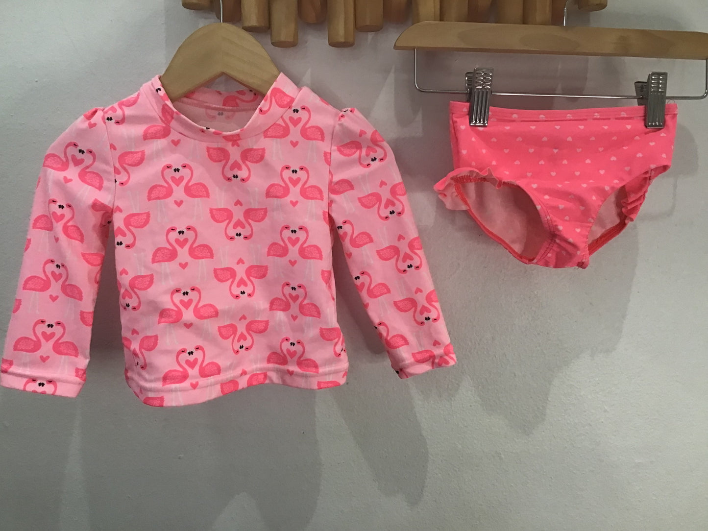 Neon flamingos & hearts swimset 9m