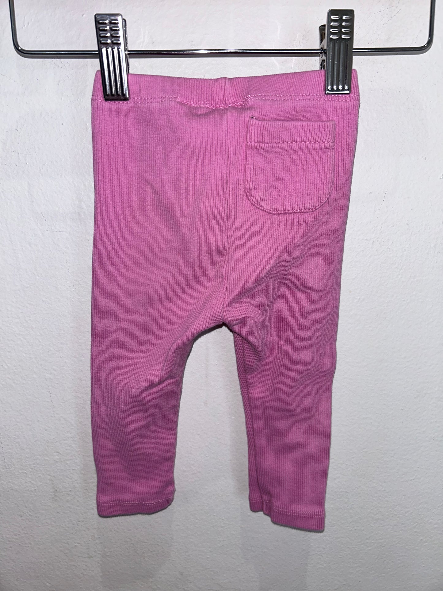 Pink ribbed pants 9-12m