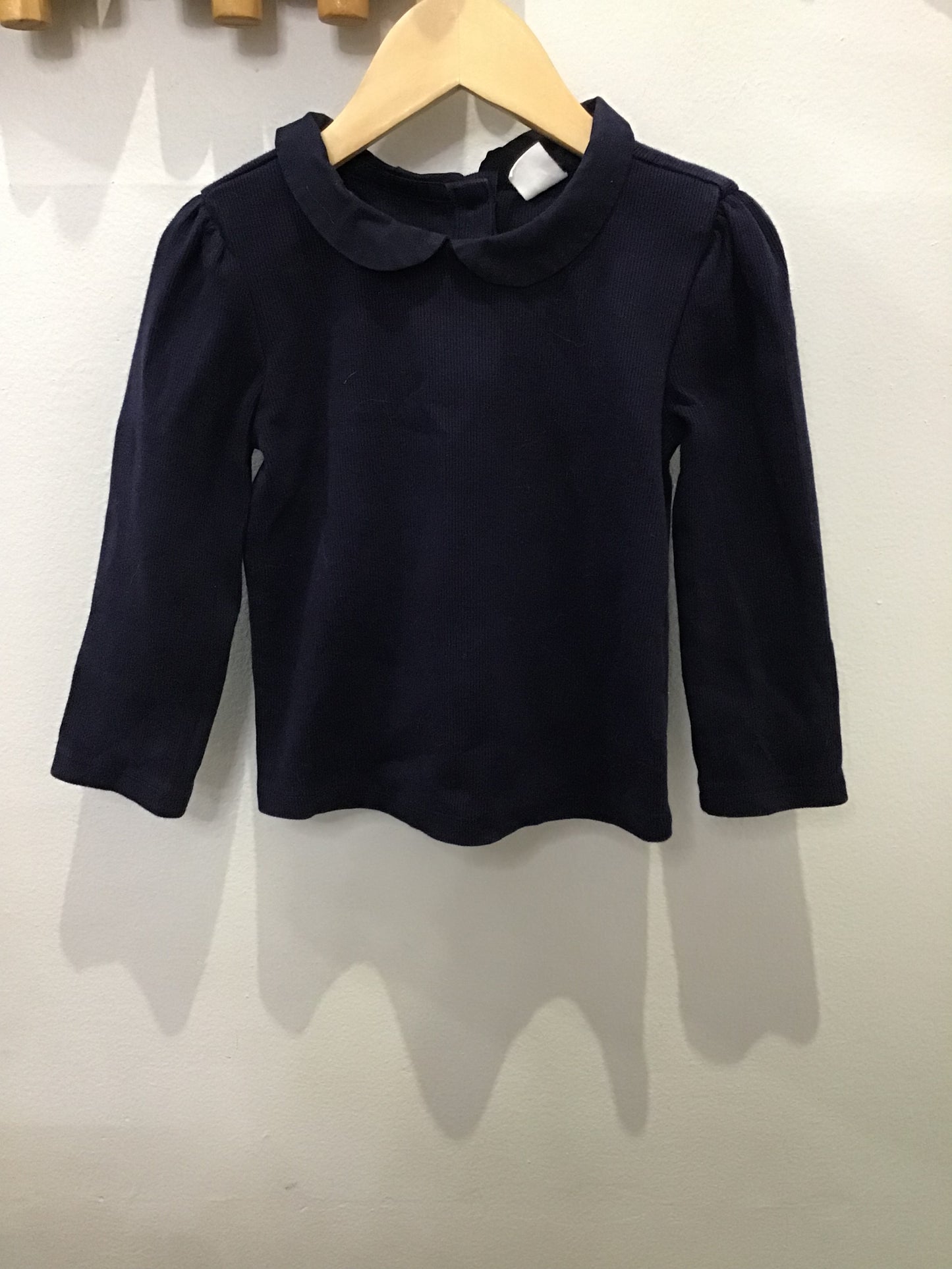 Blue ribbed collared longsleeve 3y