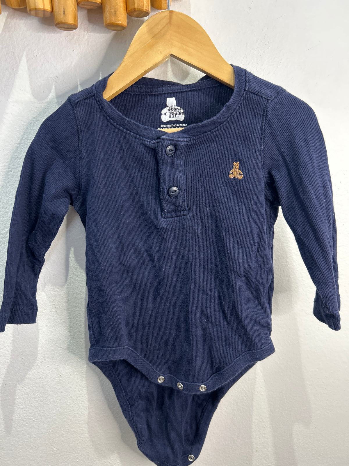 Blue ribbed onesie 18-24m