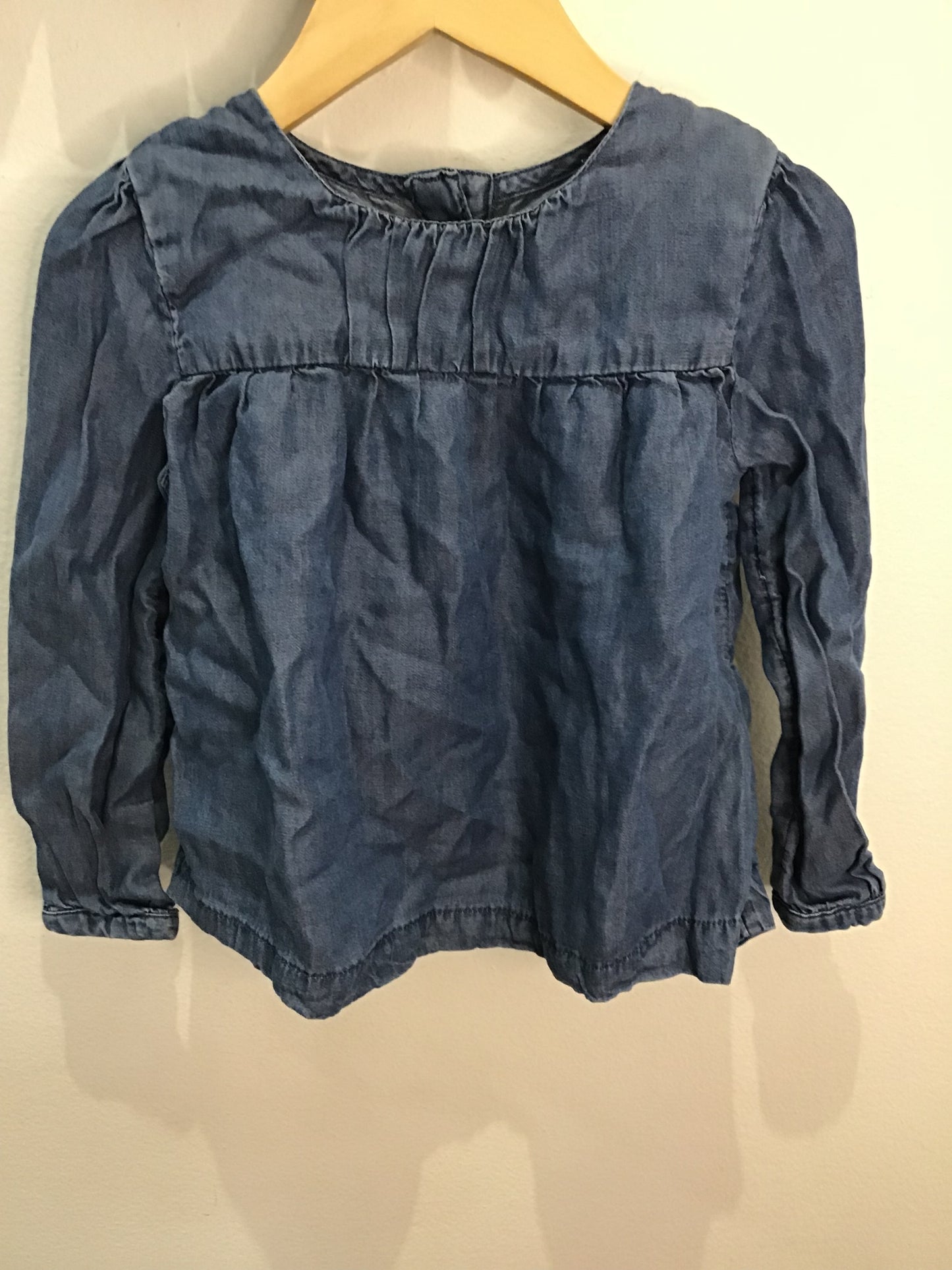 Blouse square neck chambray 2y