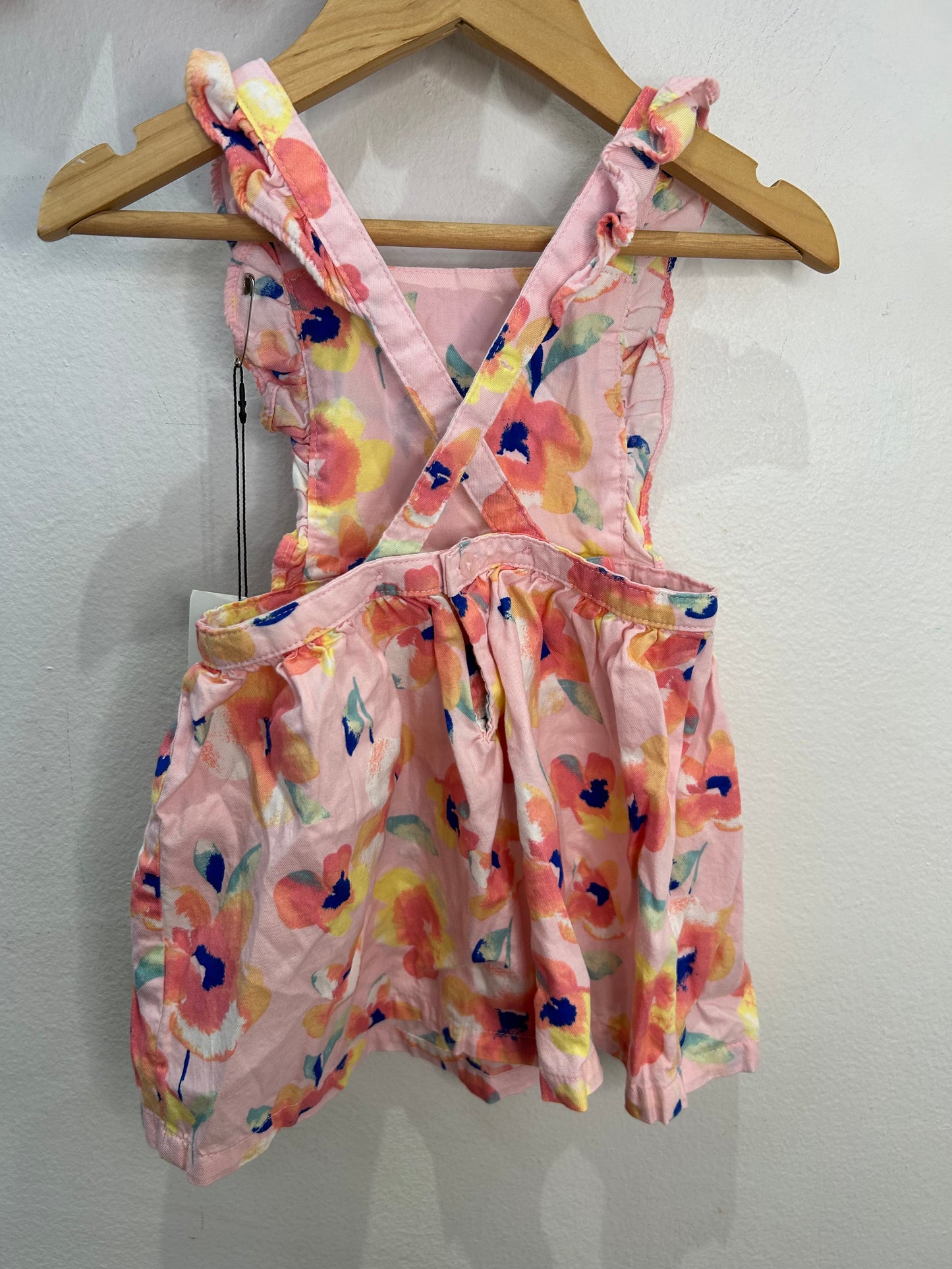 Painted flowers pinafore 12m