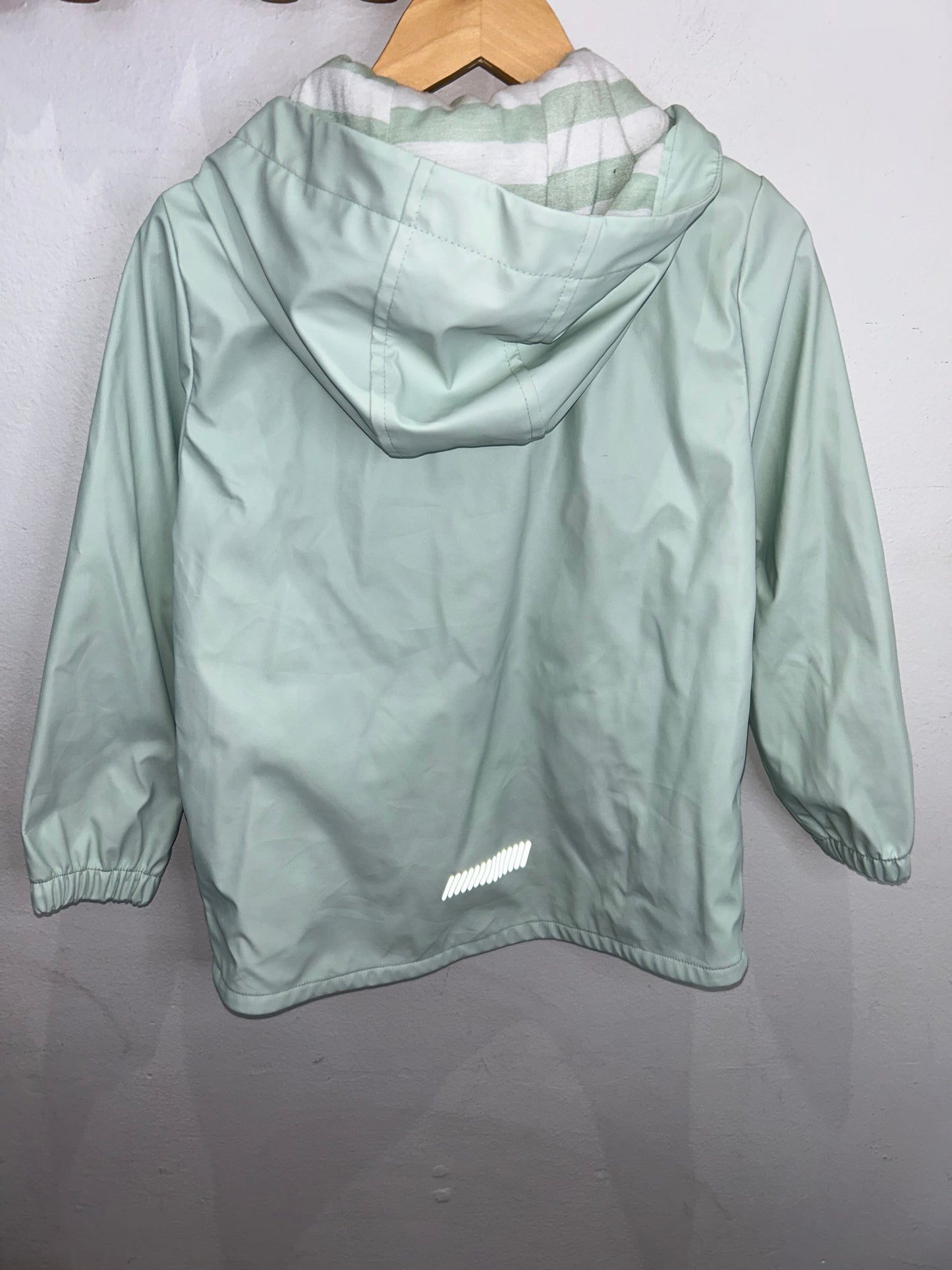Mint cotton-lined rainjacket 6y