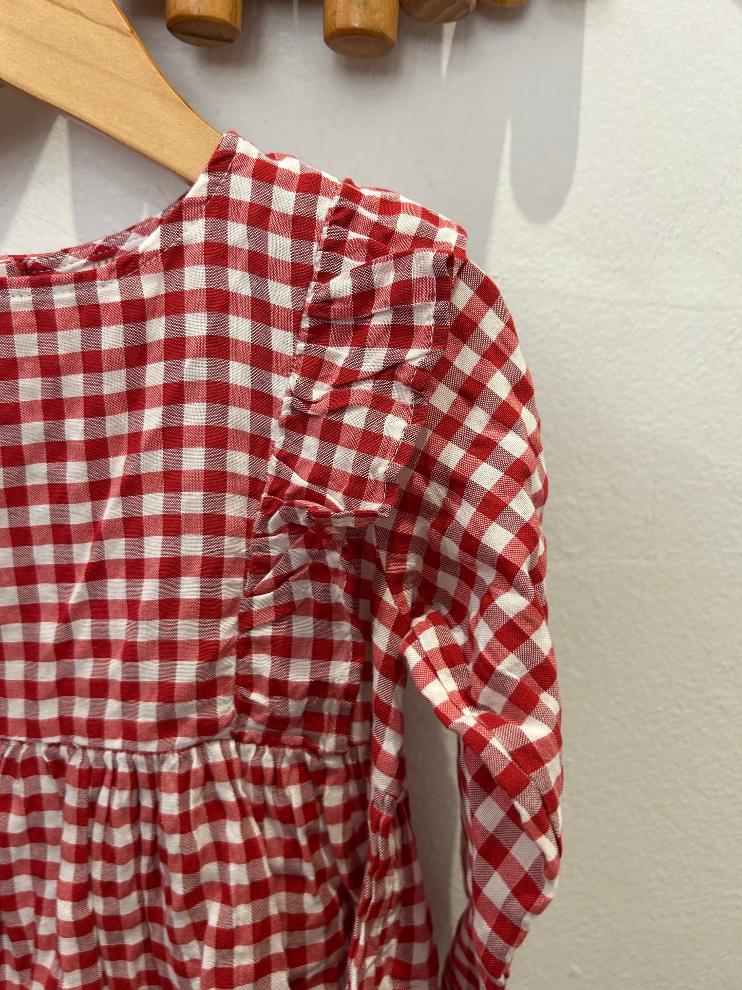 Red and white checkered dress 18-24m