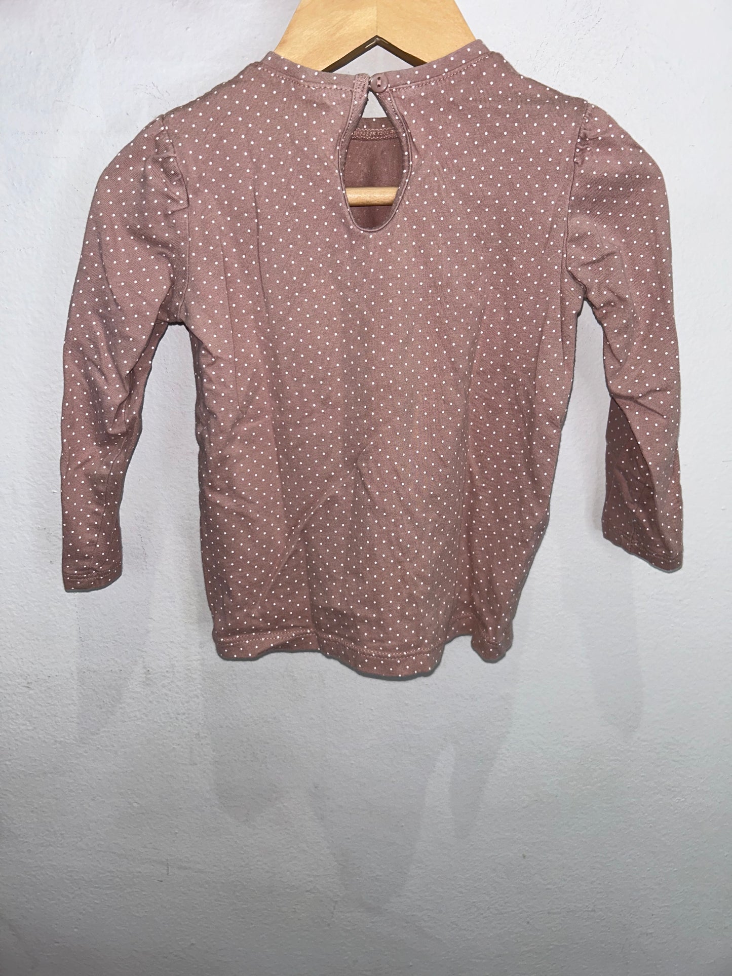 Pink dots longsleeve 12-18m