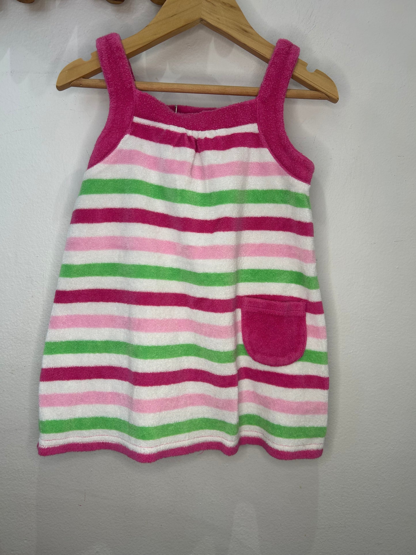 Terry striped dress or coverup 2y