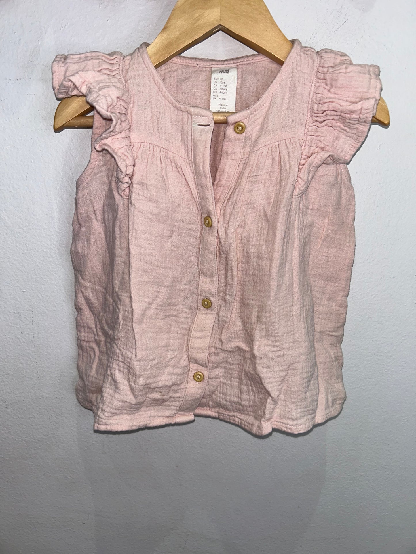 Pink breezy blouse 9-12m