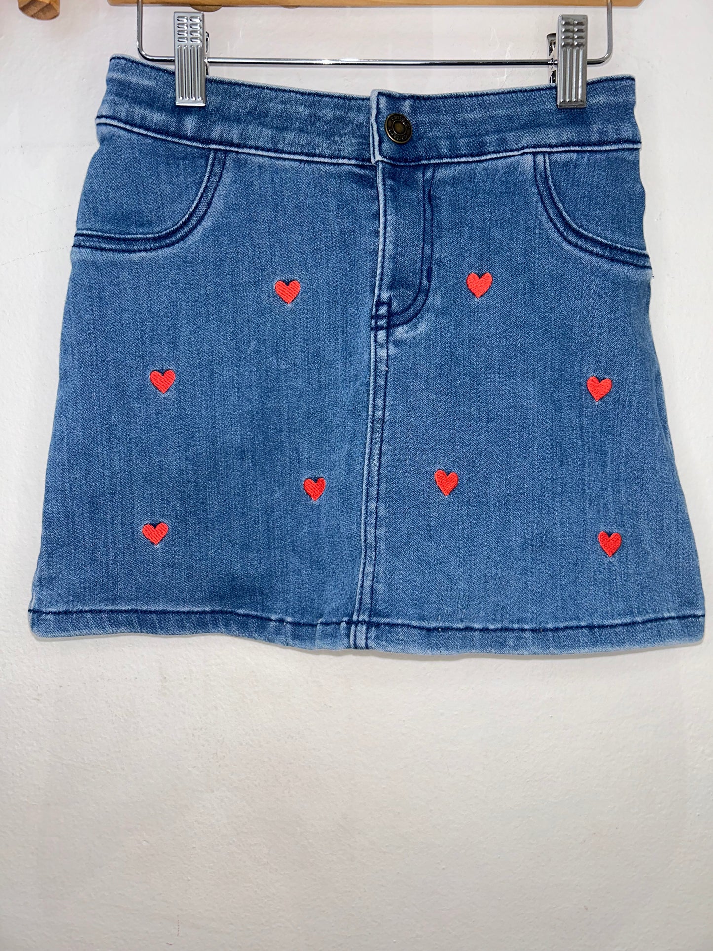 Hearts denim skirt 7y