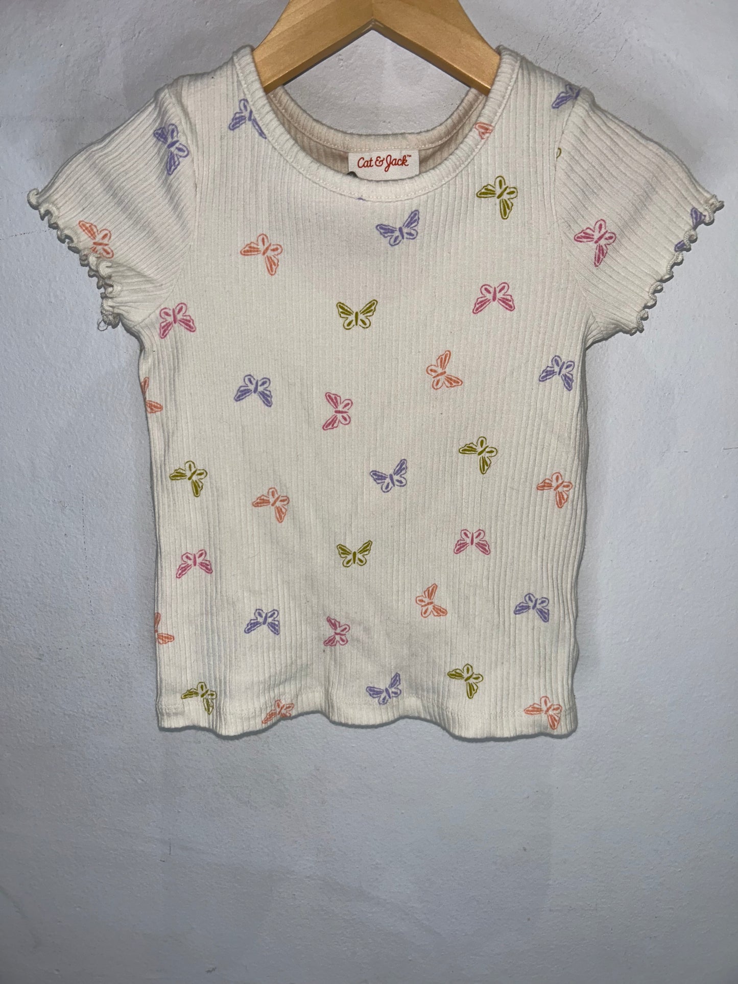Butterfly ribbed teee 3y