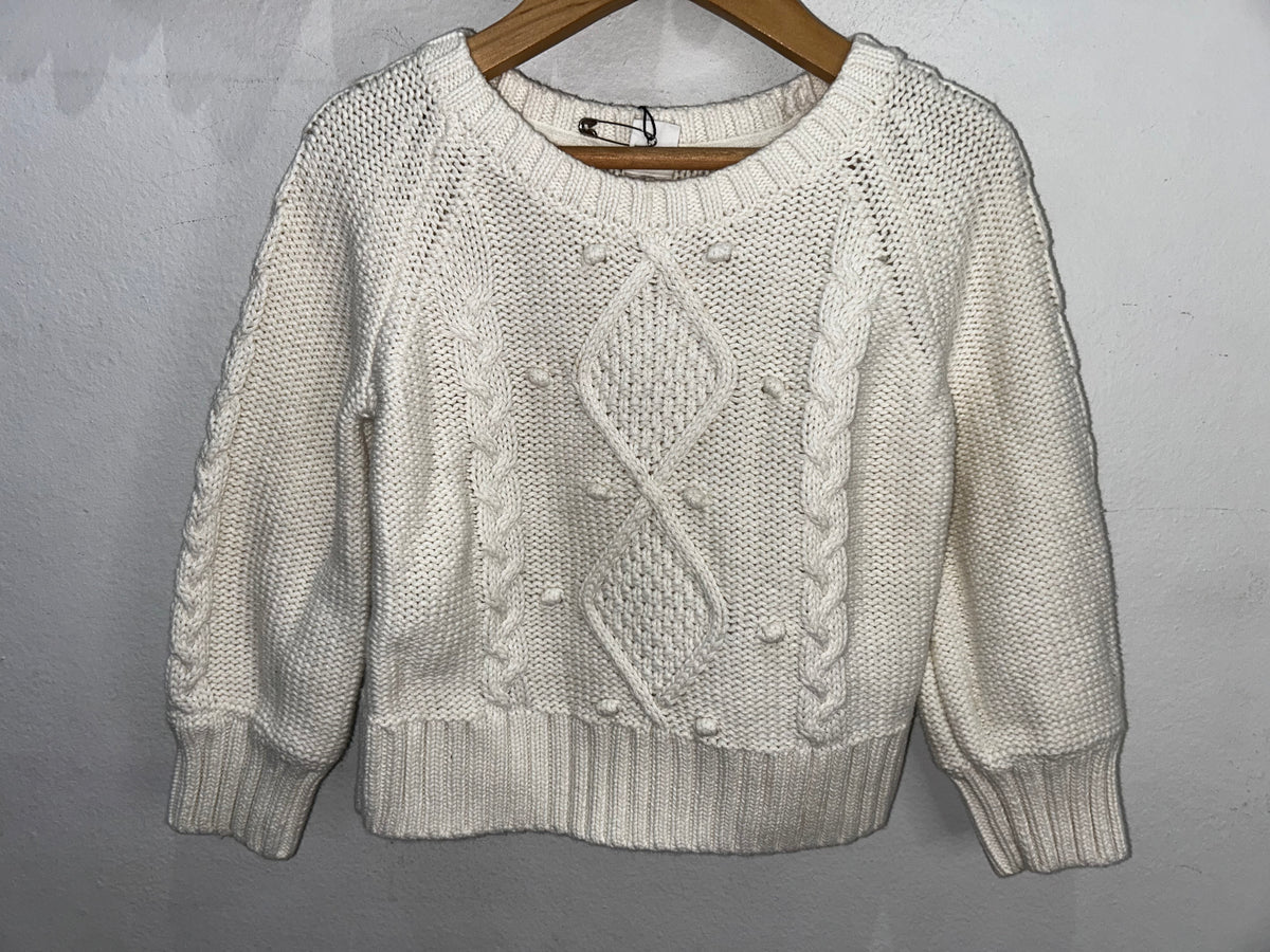 Cable knit and designed sweater 3y