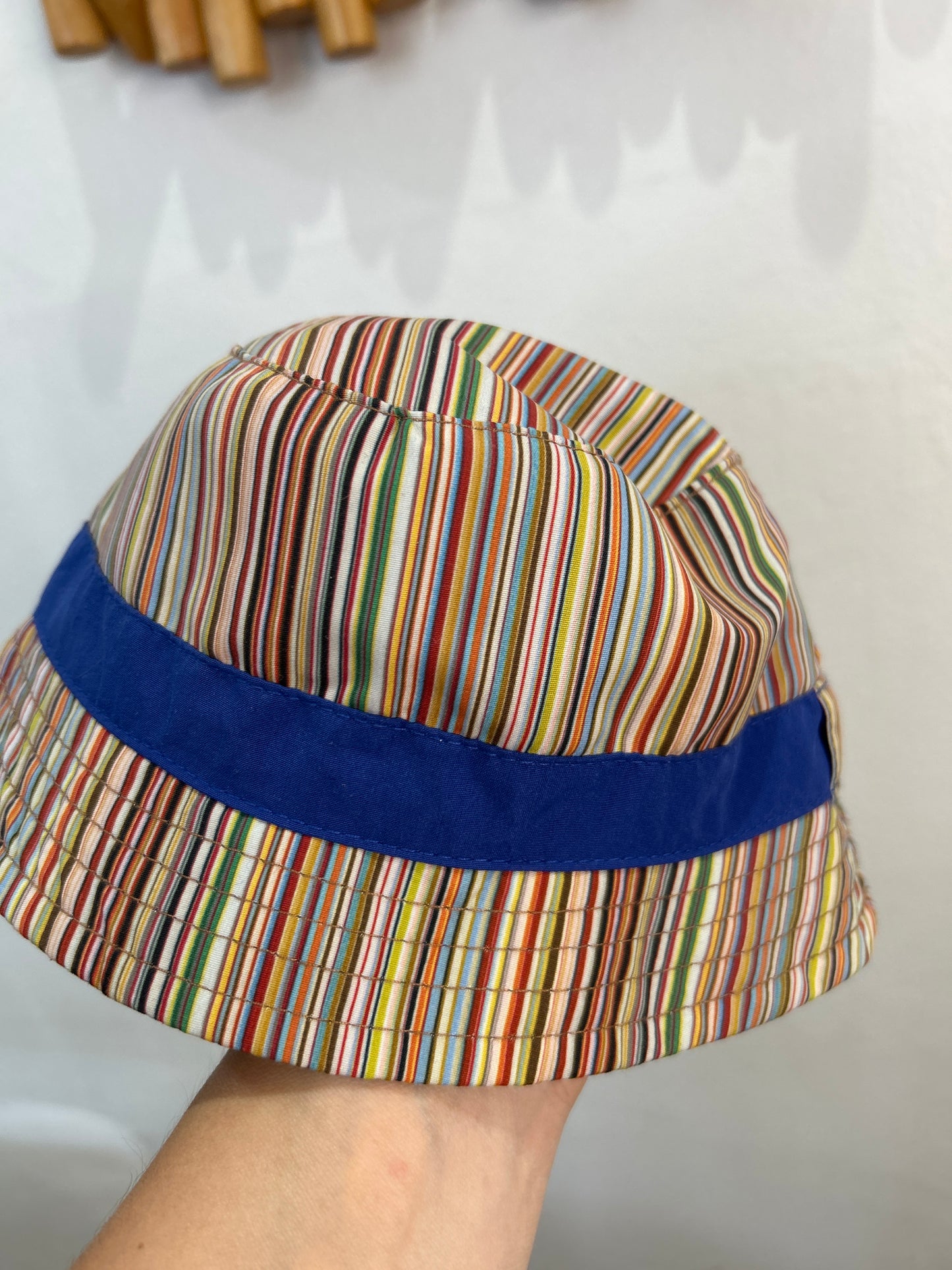 Vertical stripes bucket hat 3-6m