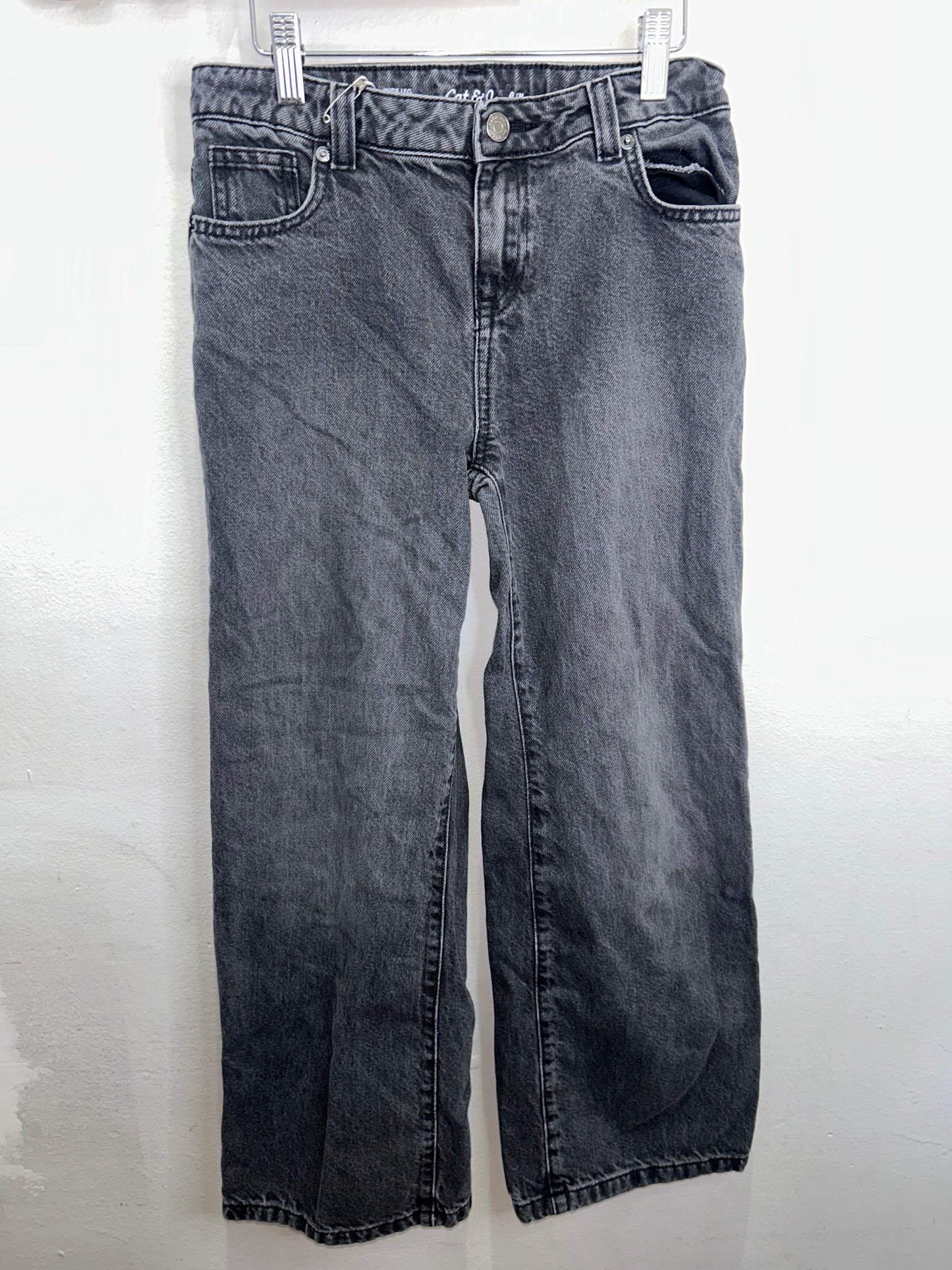 Black wide leg jeans 12y