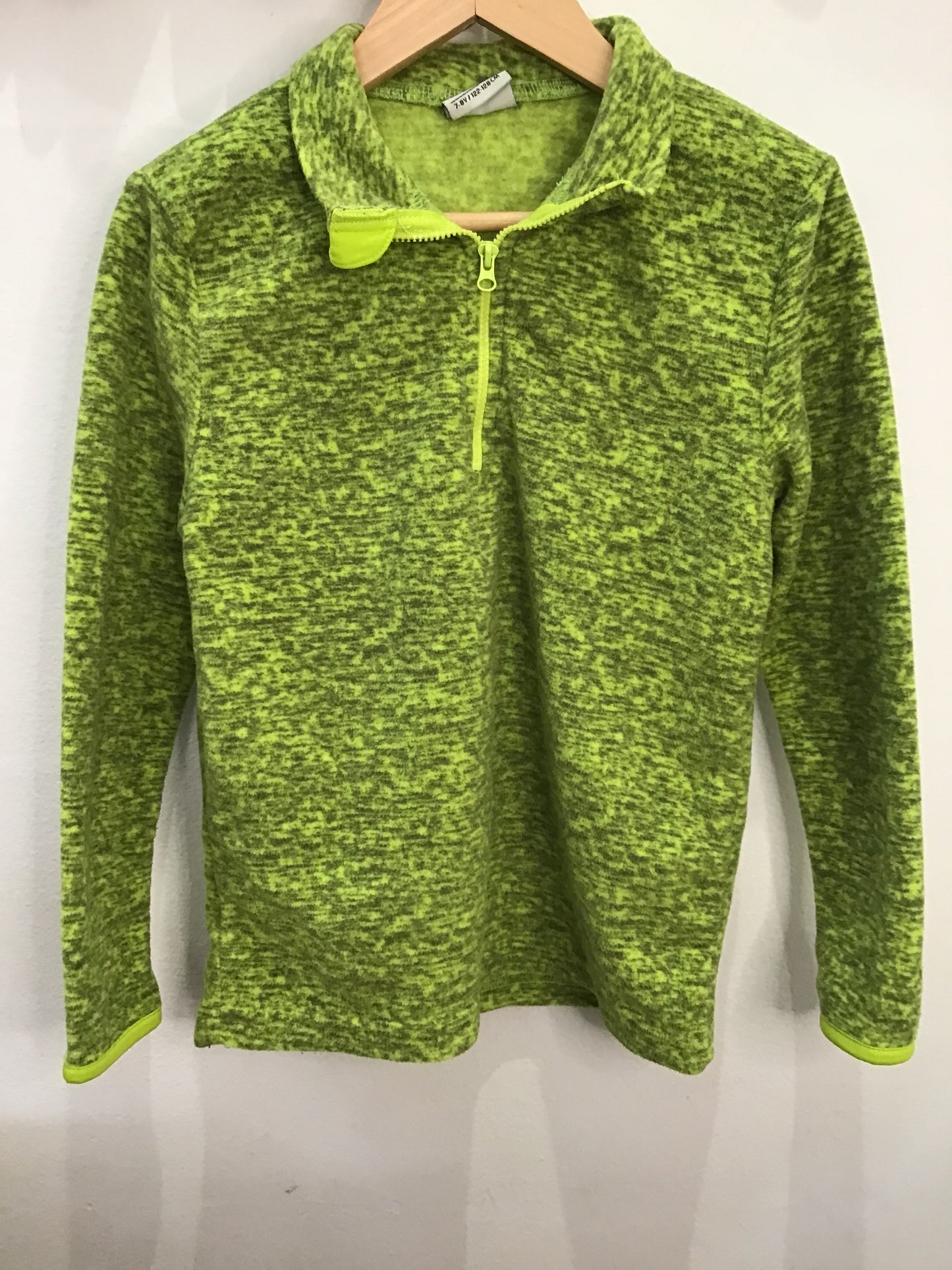 Lime green fleecy quarter zip 7-8y