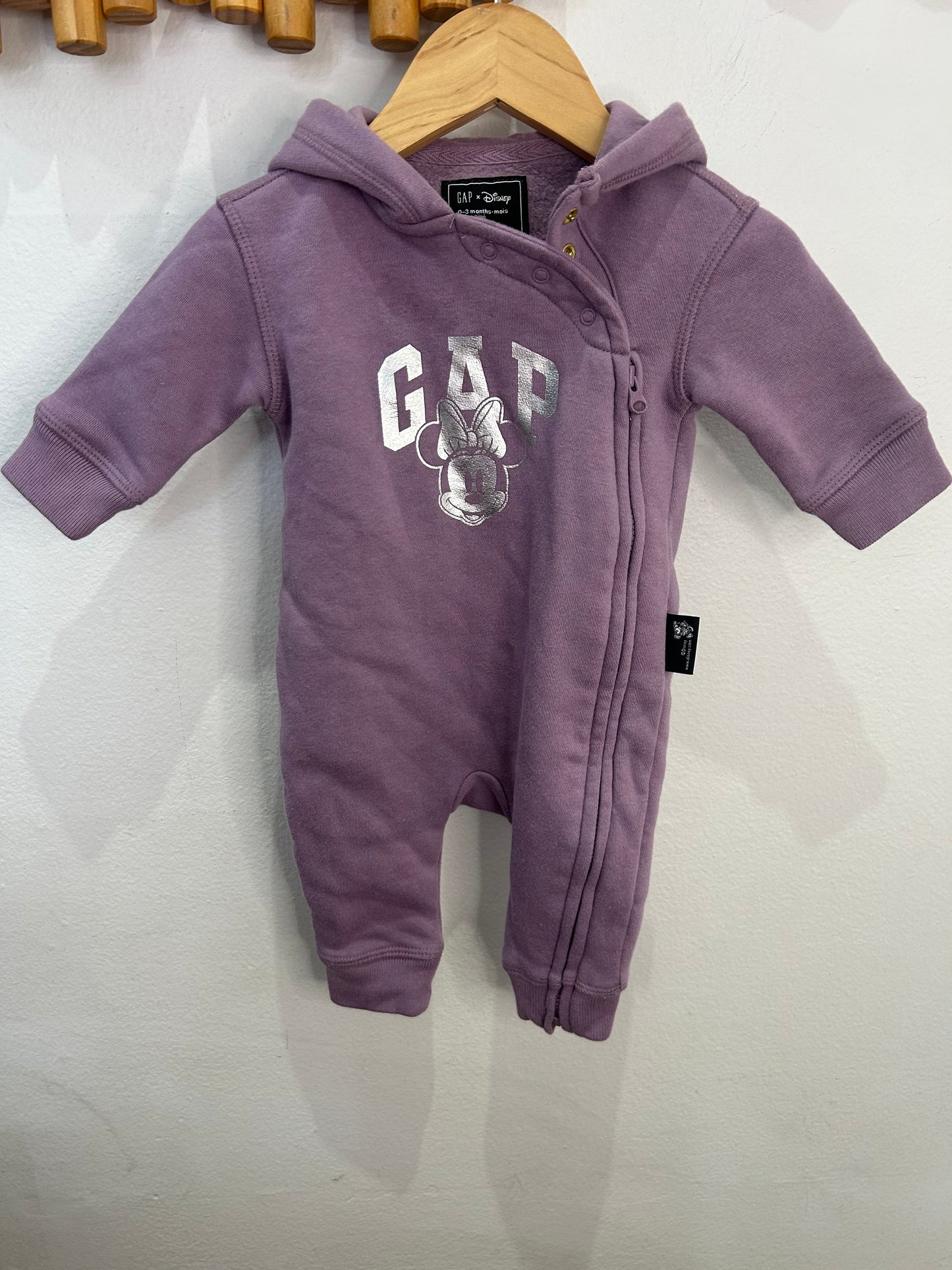 Purple Minnie sweater romper 0-3m