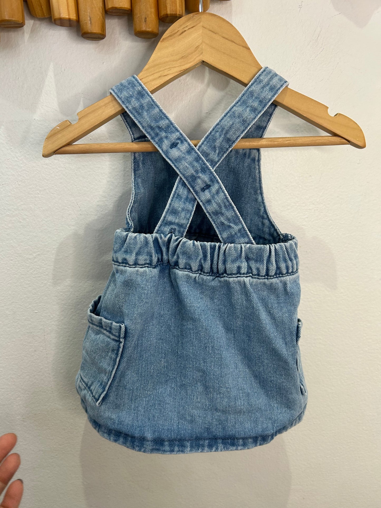 Denim skirt romper 0-3m