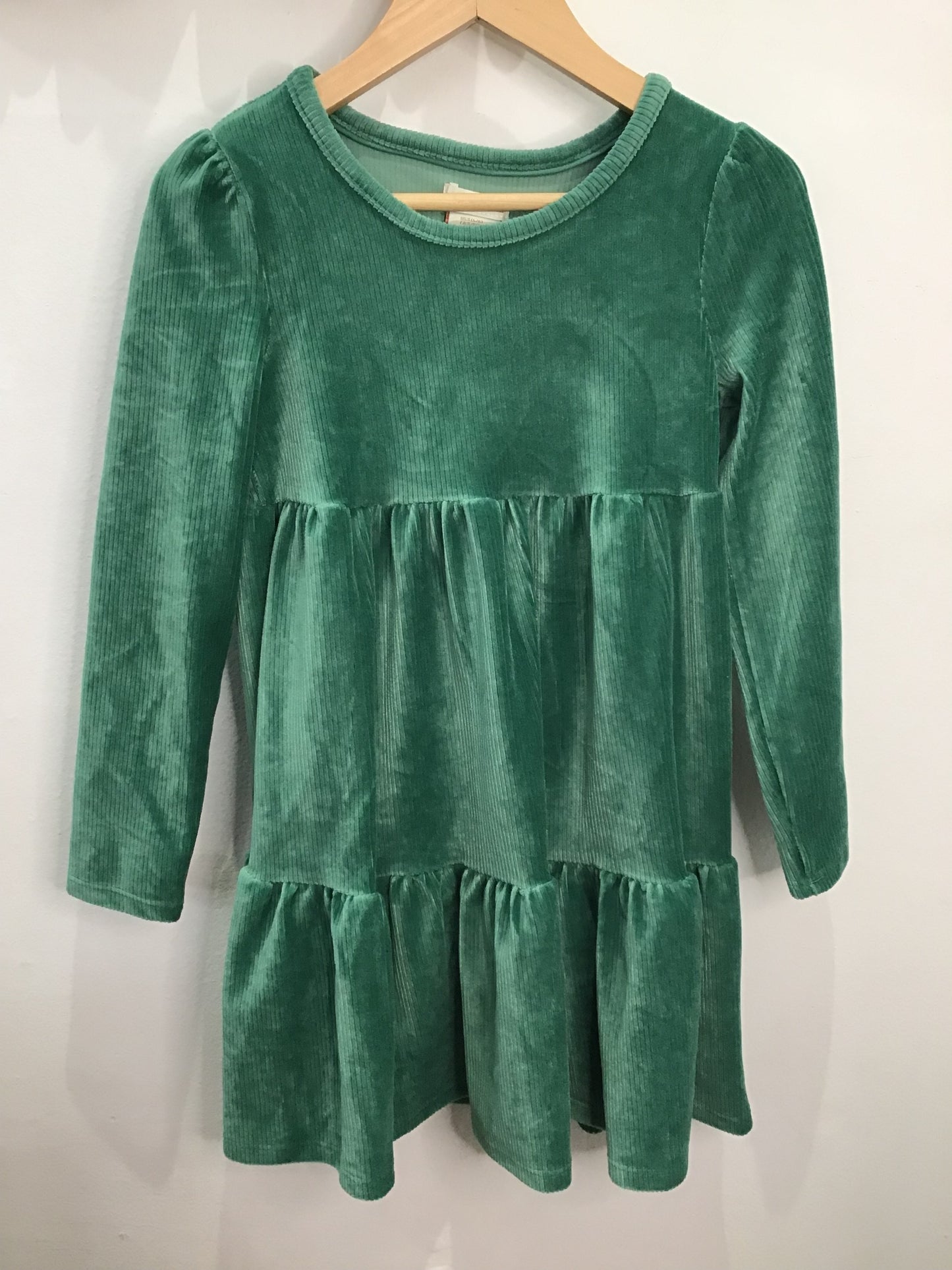 Green velour dress 5-6y