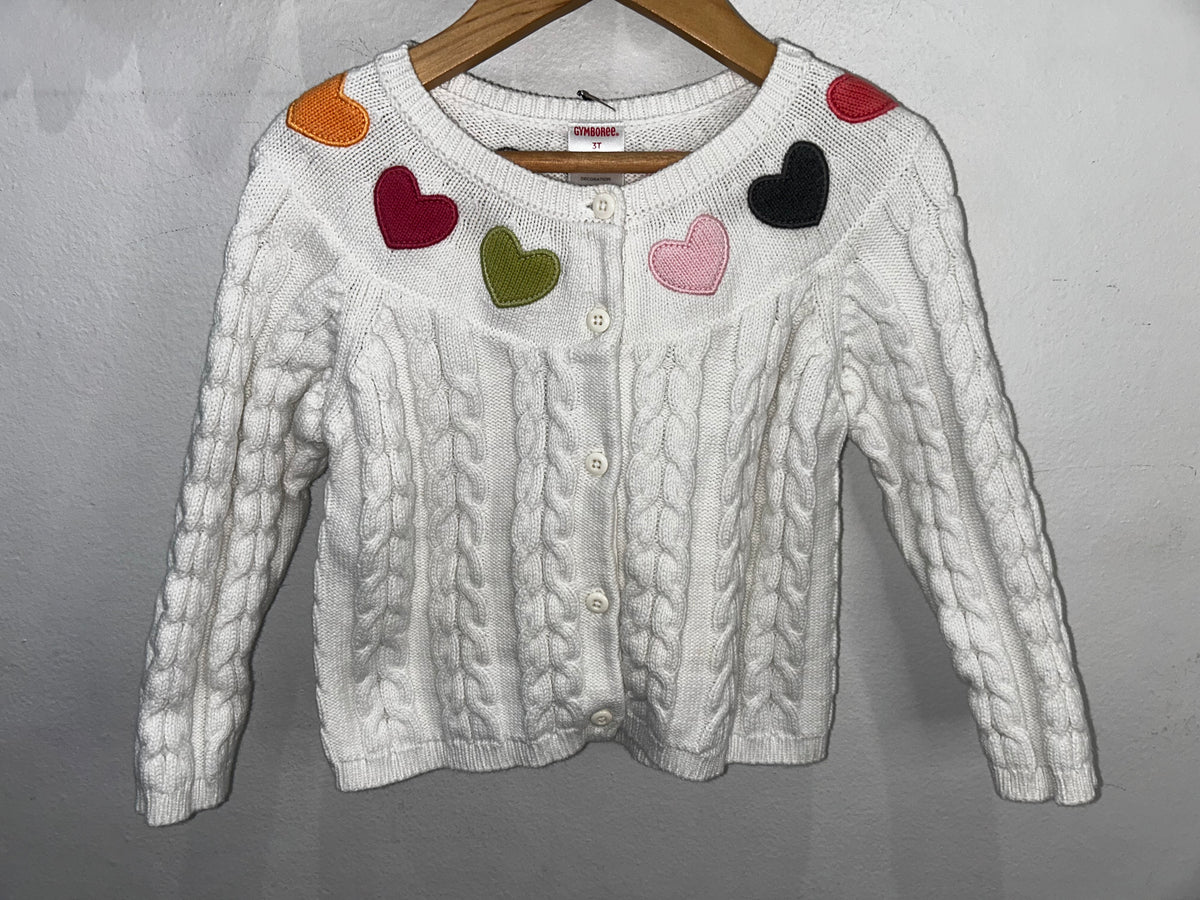 Hearts cable knit sweater 3y