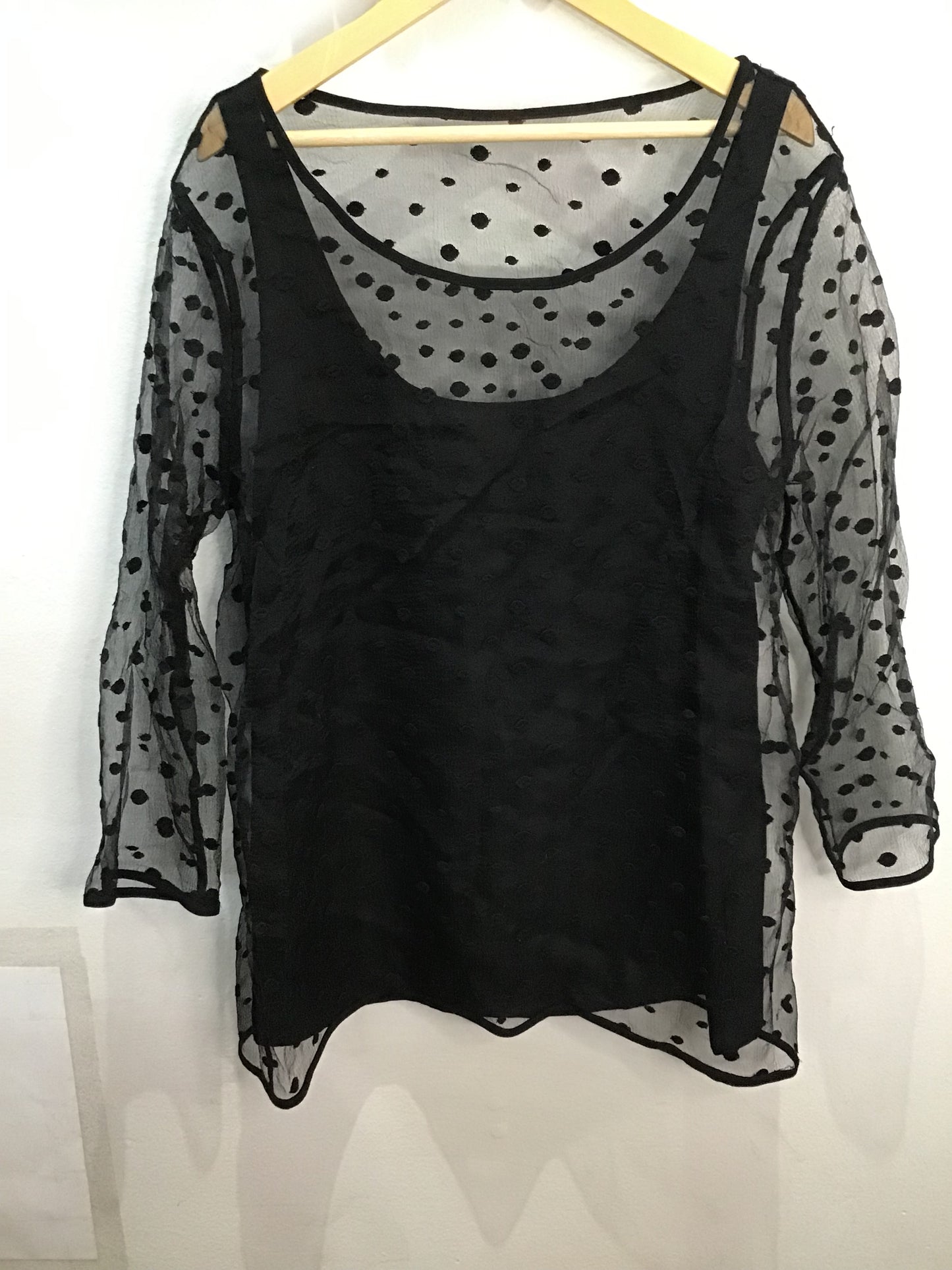 Club Monaco black voile blouse - S