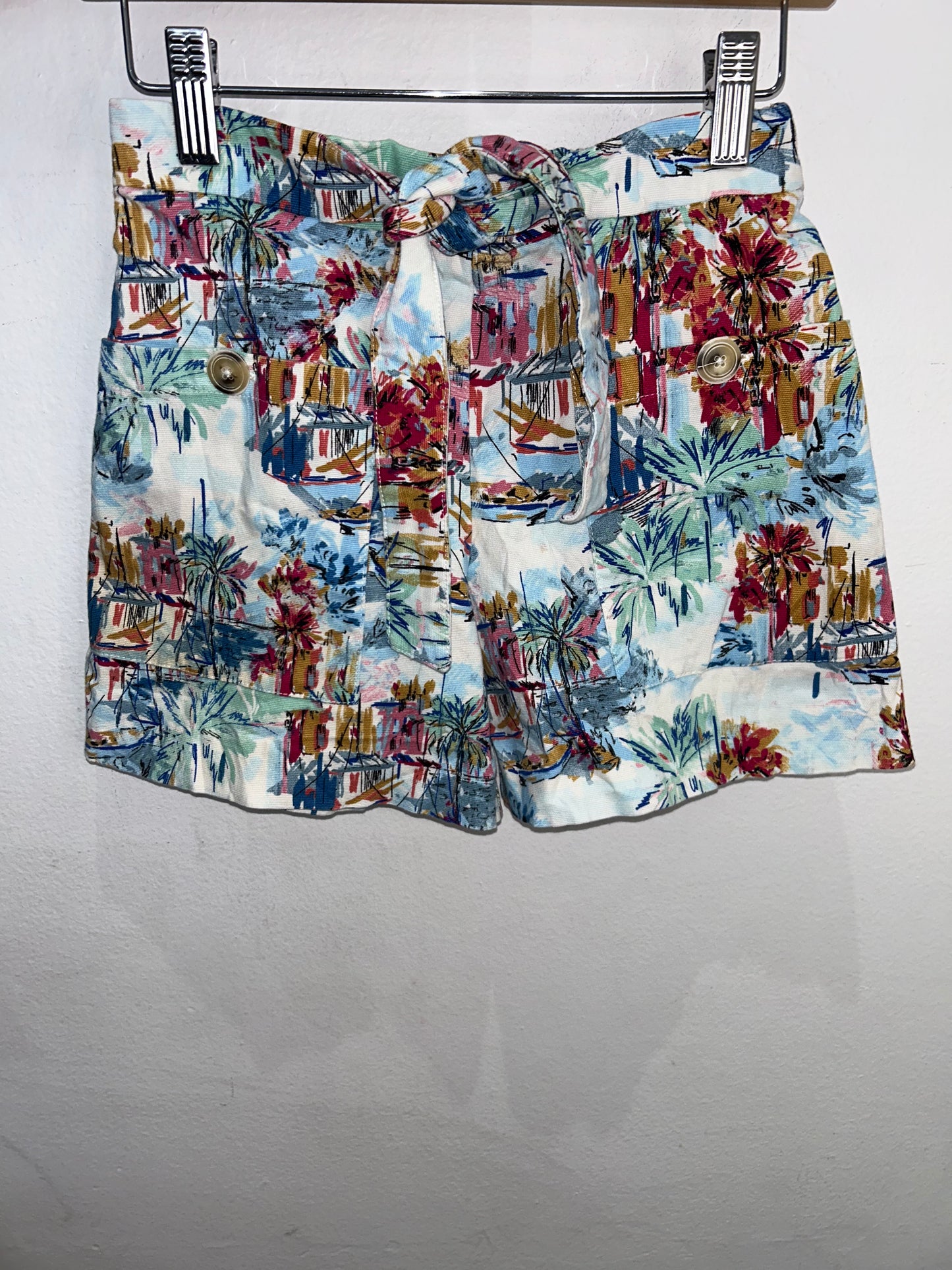 Printed shorts w tie 11-12y