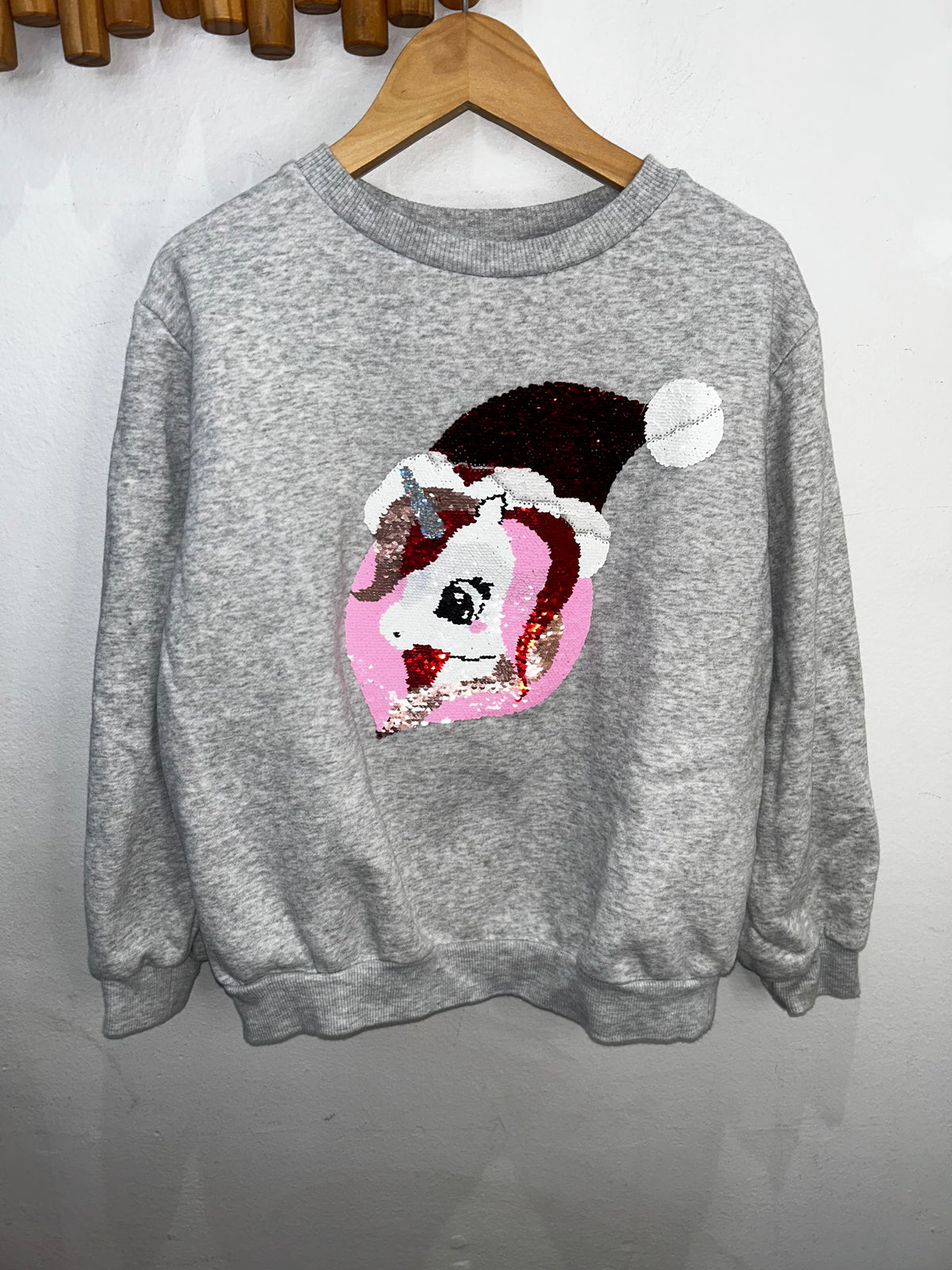 Holiday unicorn pullover 8-10y