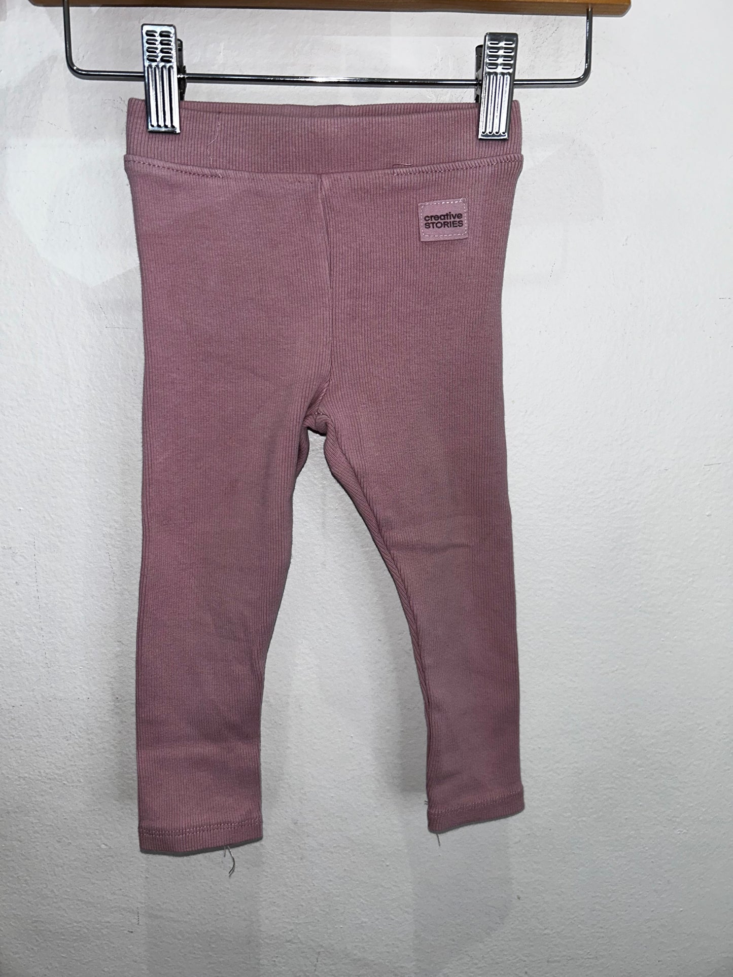 Mauve ribbed pants 2y