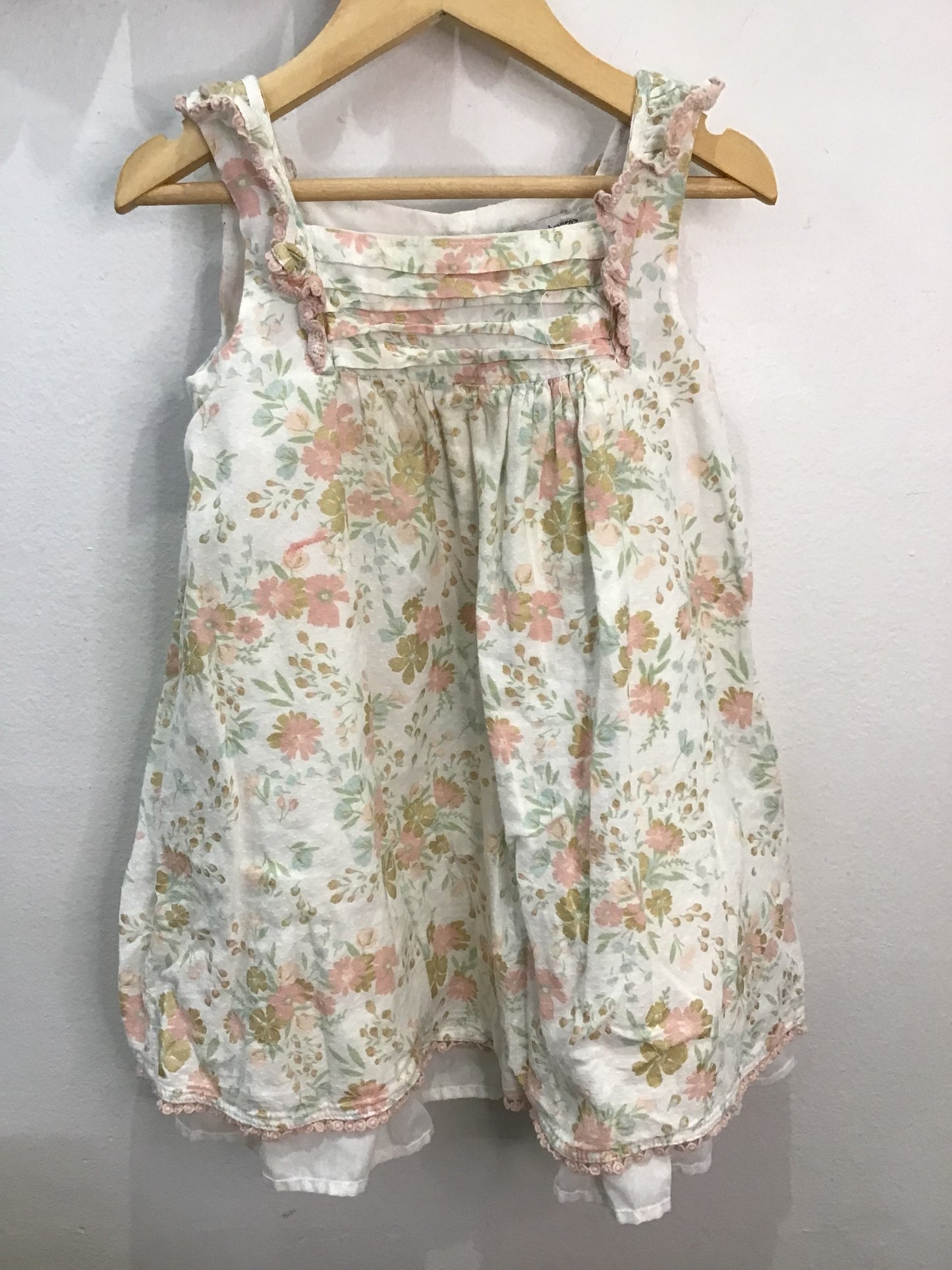 Dress lined pastel flowers 2-3y