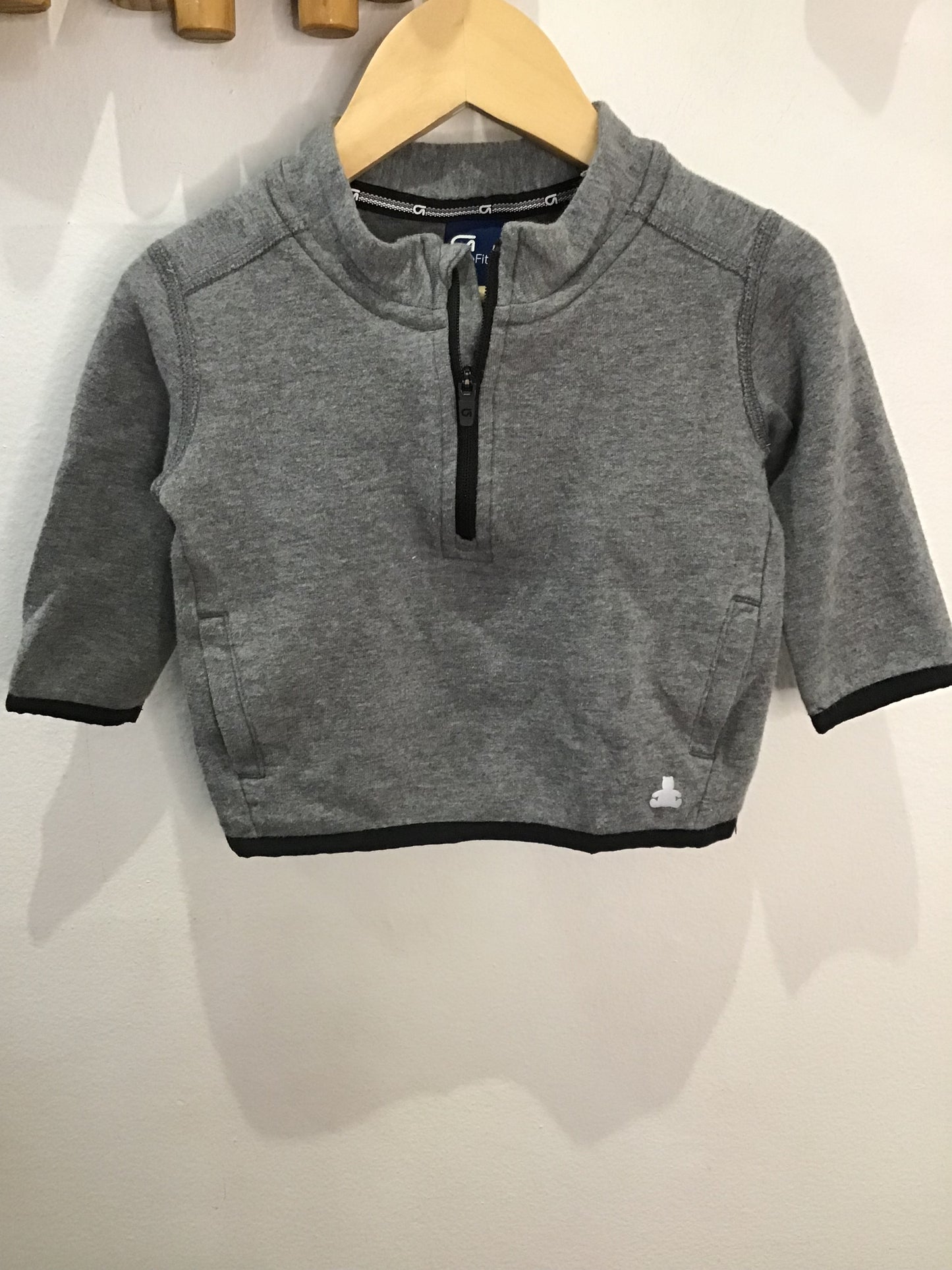 Grey quarter-zip activewear 6-12m