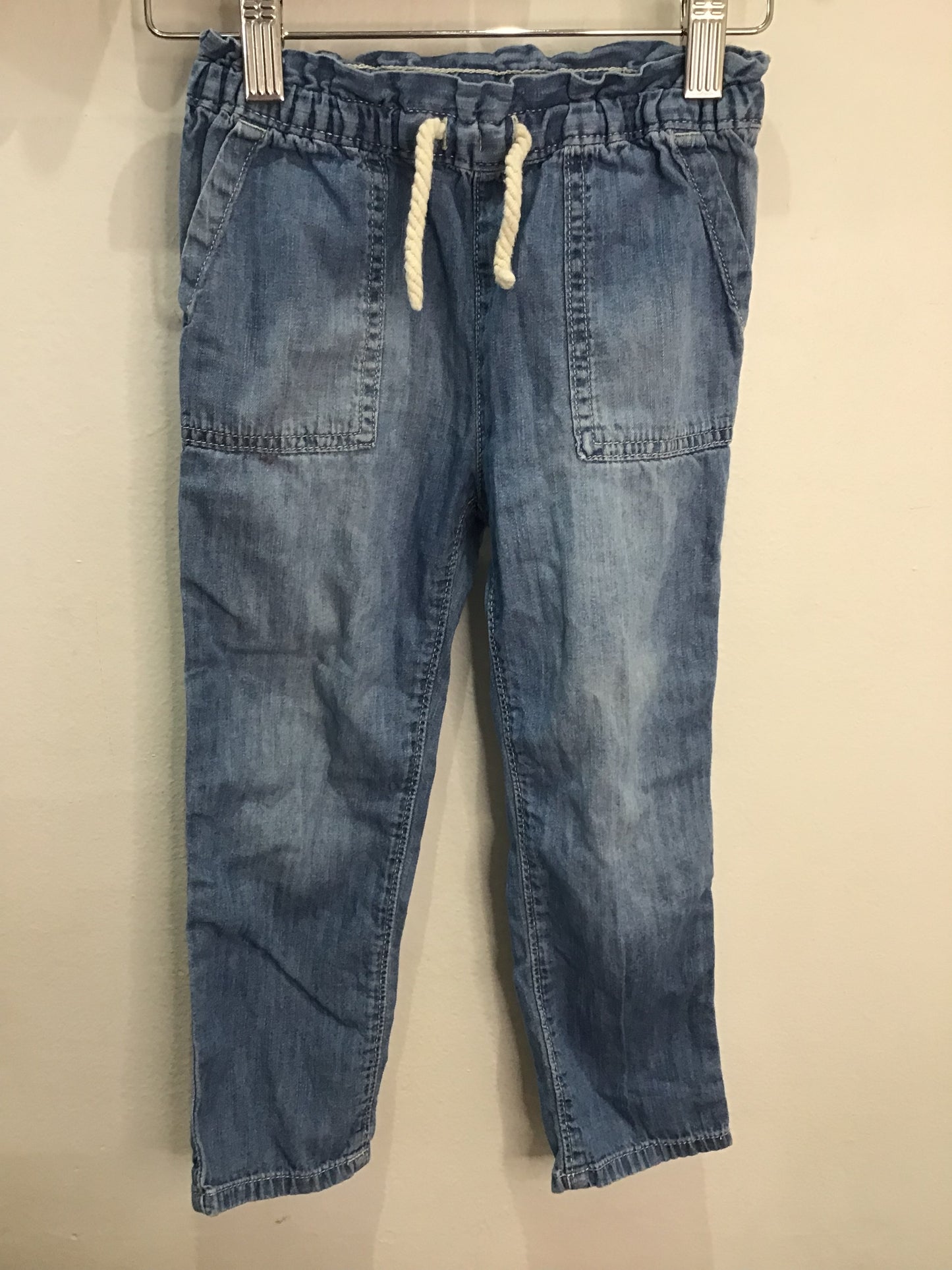 Chambray pull-on pants 4y