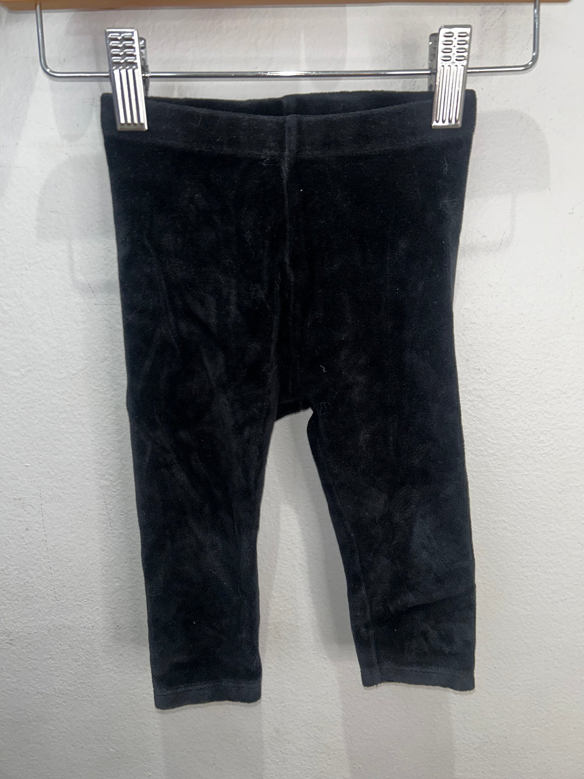 Blcak velour leggings 12m