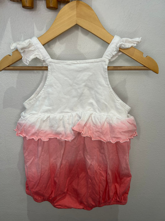 Pink tie dye shorty romper 18m