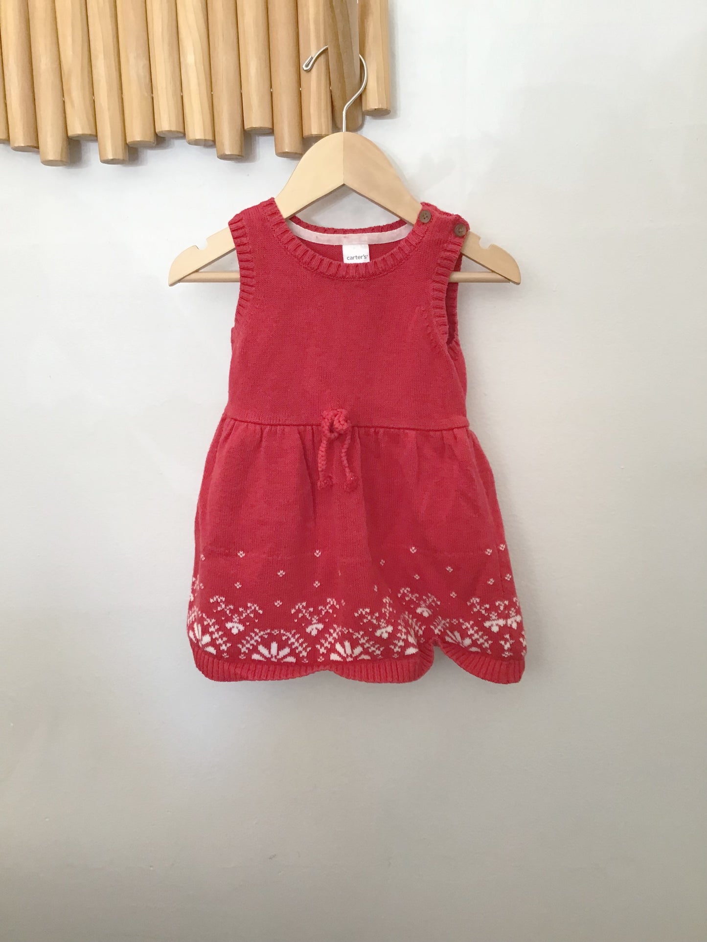 Red winter print sweater dress 12m