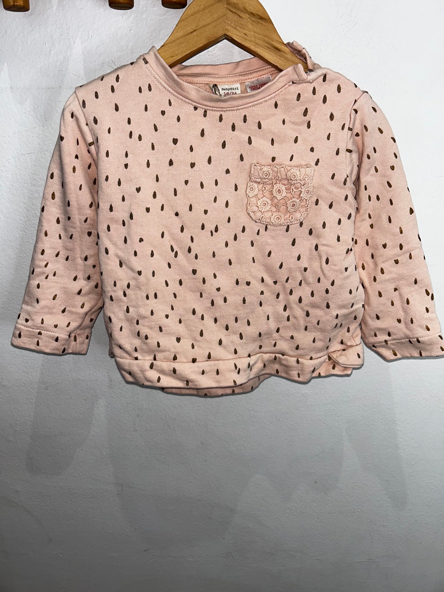 Pink raindrops pullover 18-24m