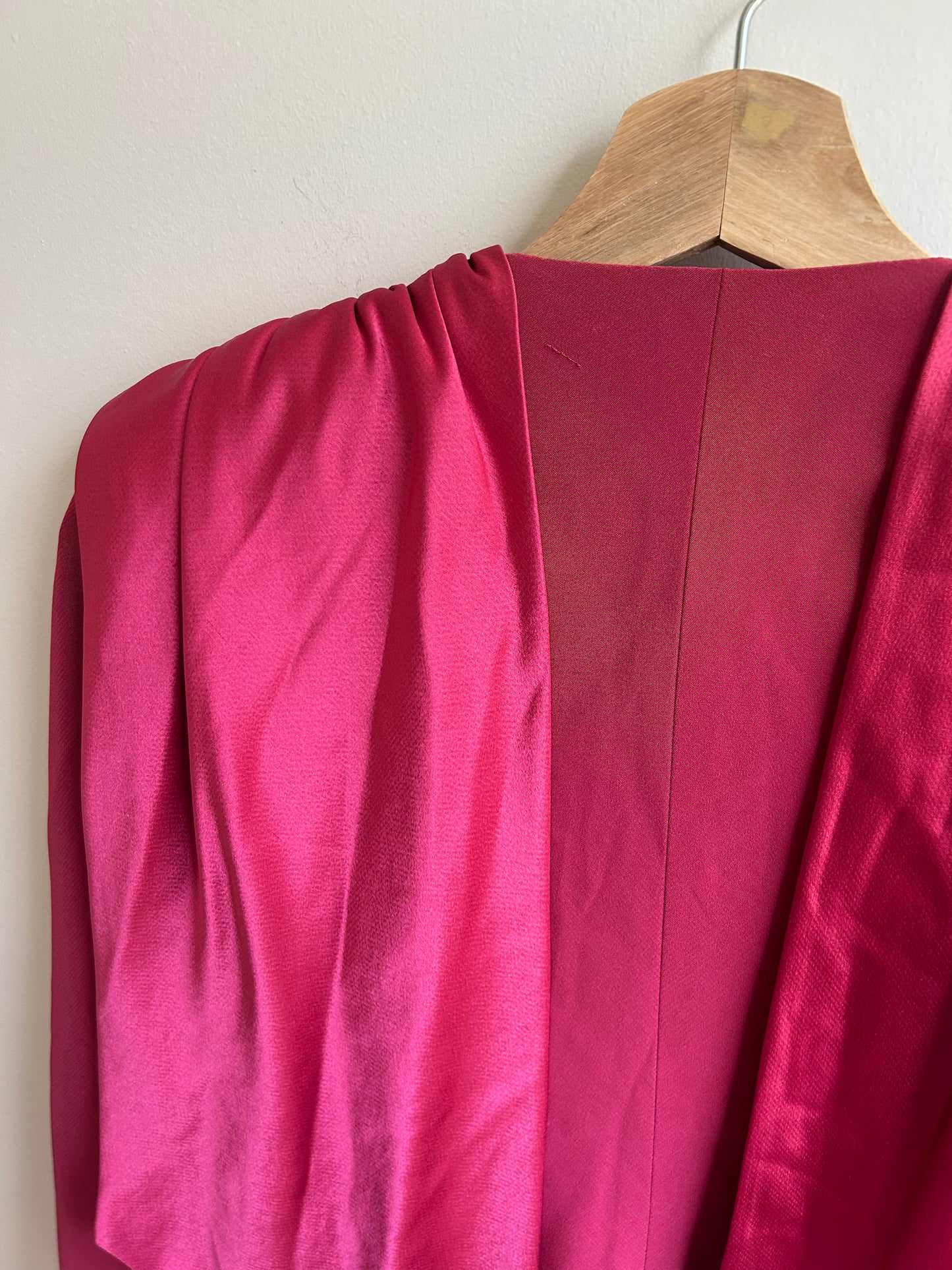 Structured pink satin blouse size 8