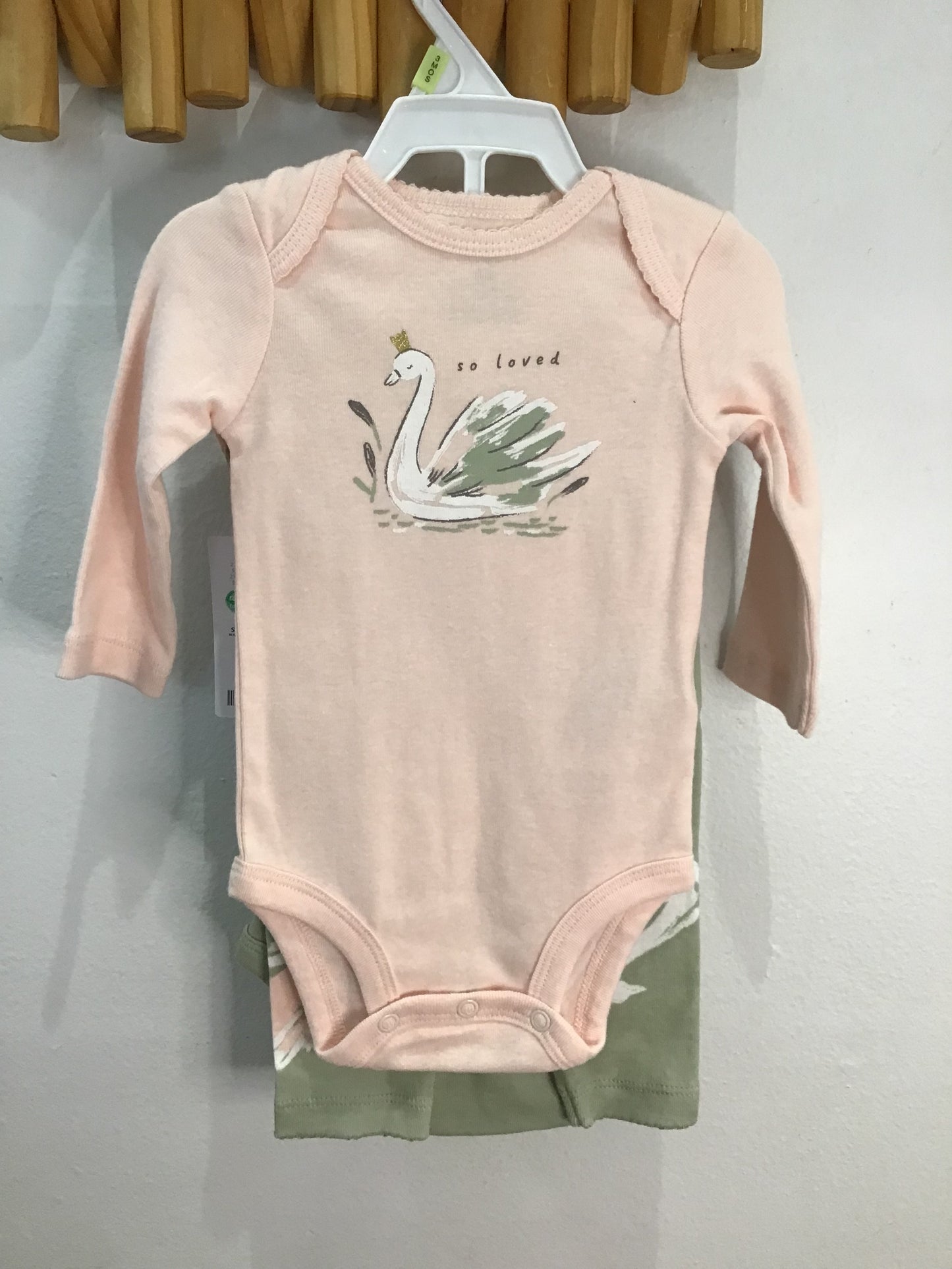 Onesie three-pack swans 3m NEW