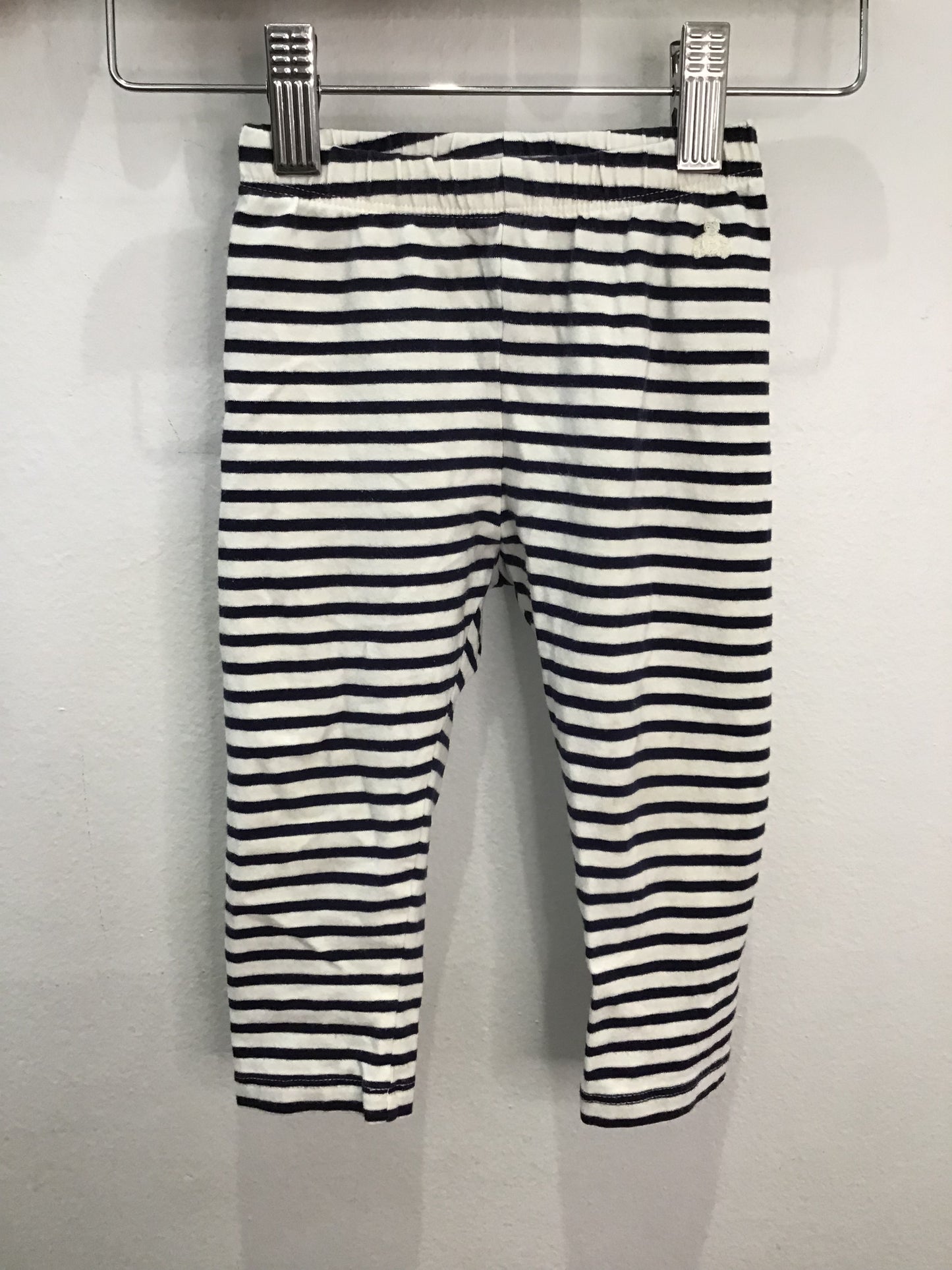 Navy striped leggings 12-18m