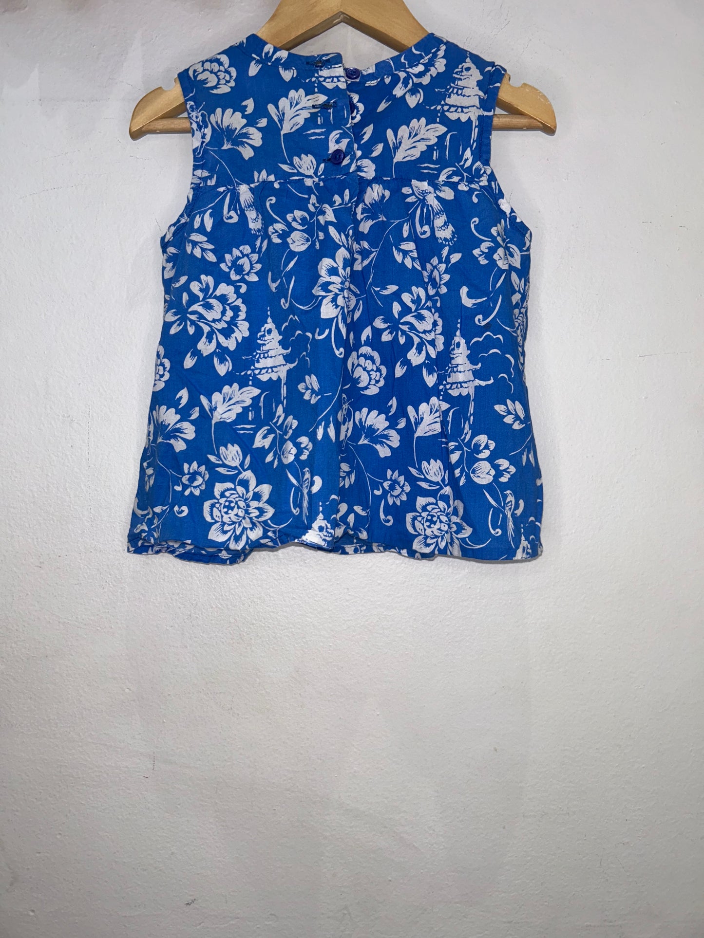 Tea Collection blue print blouse 3y