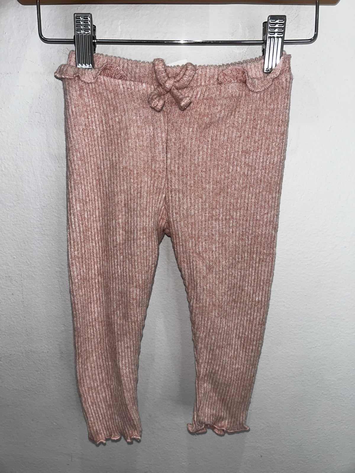 Pink textured pants 12-18m NEW