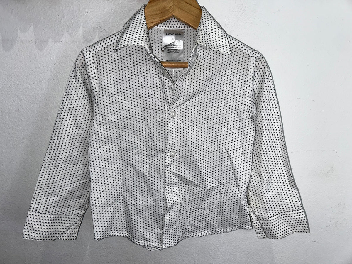Black dots dress shirt 2y