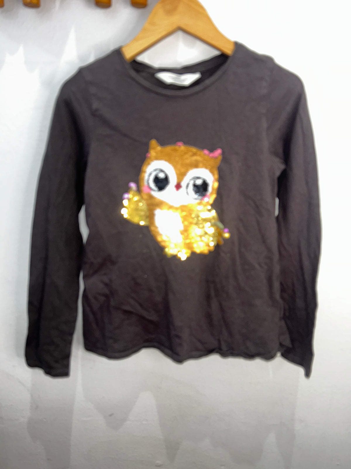 Sequin owl longsleeve 8-10y