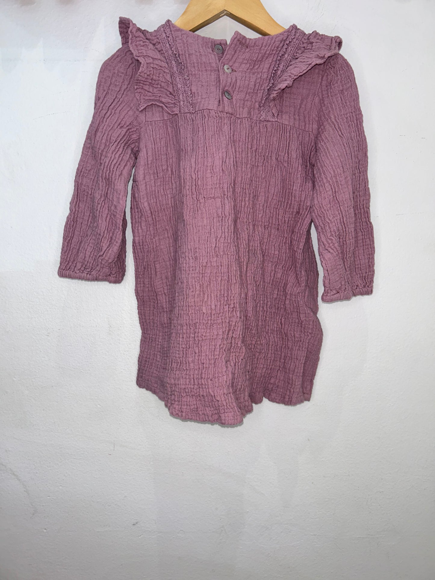 Mauve textured dress 2-3y
