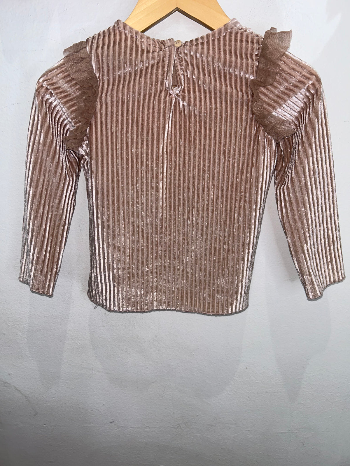 Light pink velvet blouse 2-3y